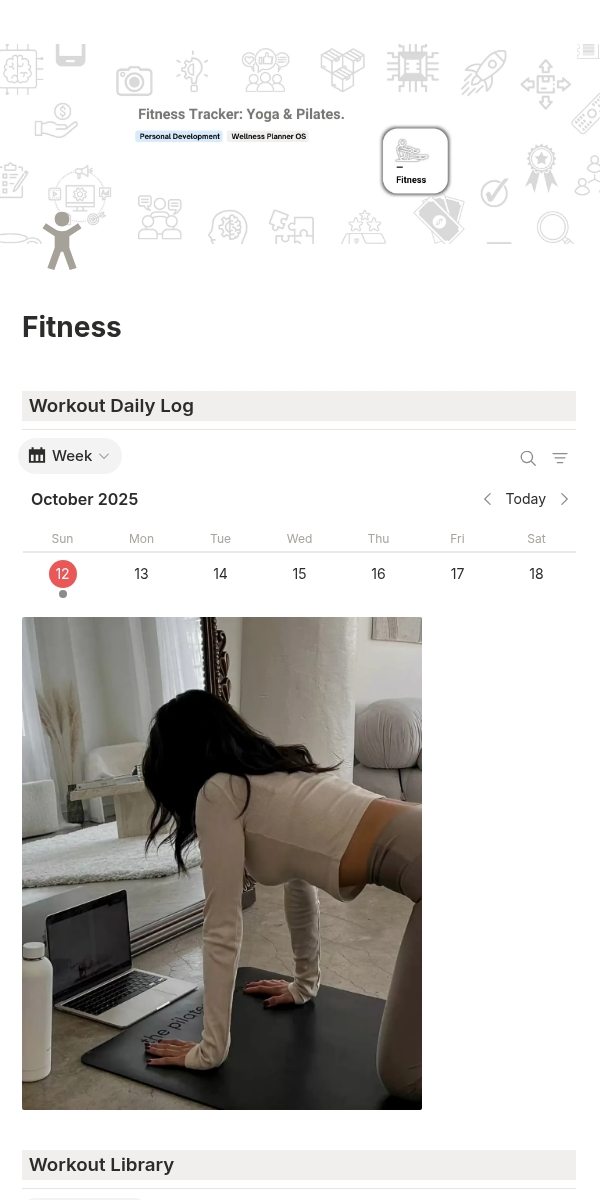 Fitness Template Notion Marketplace