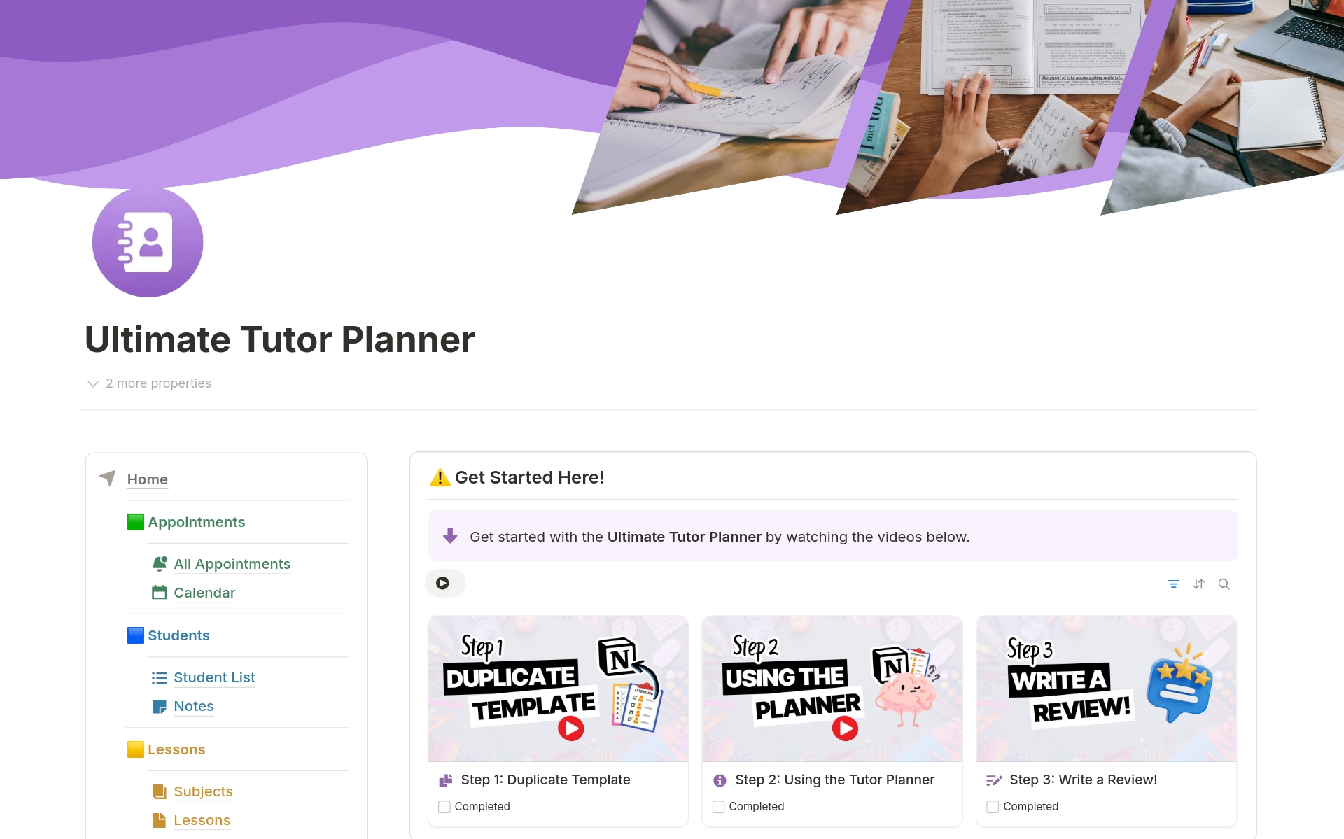 Ultimate Tutor Planner のプレビュー