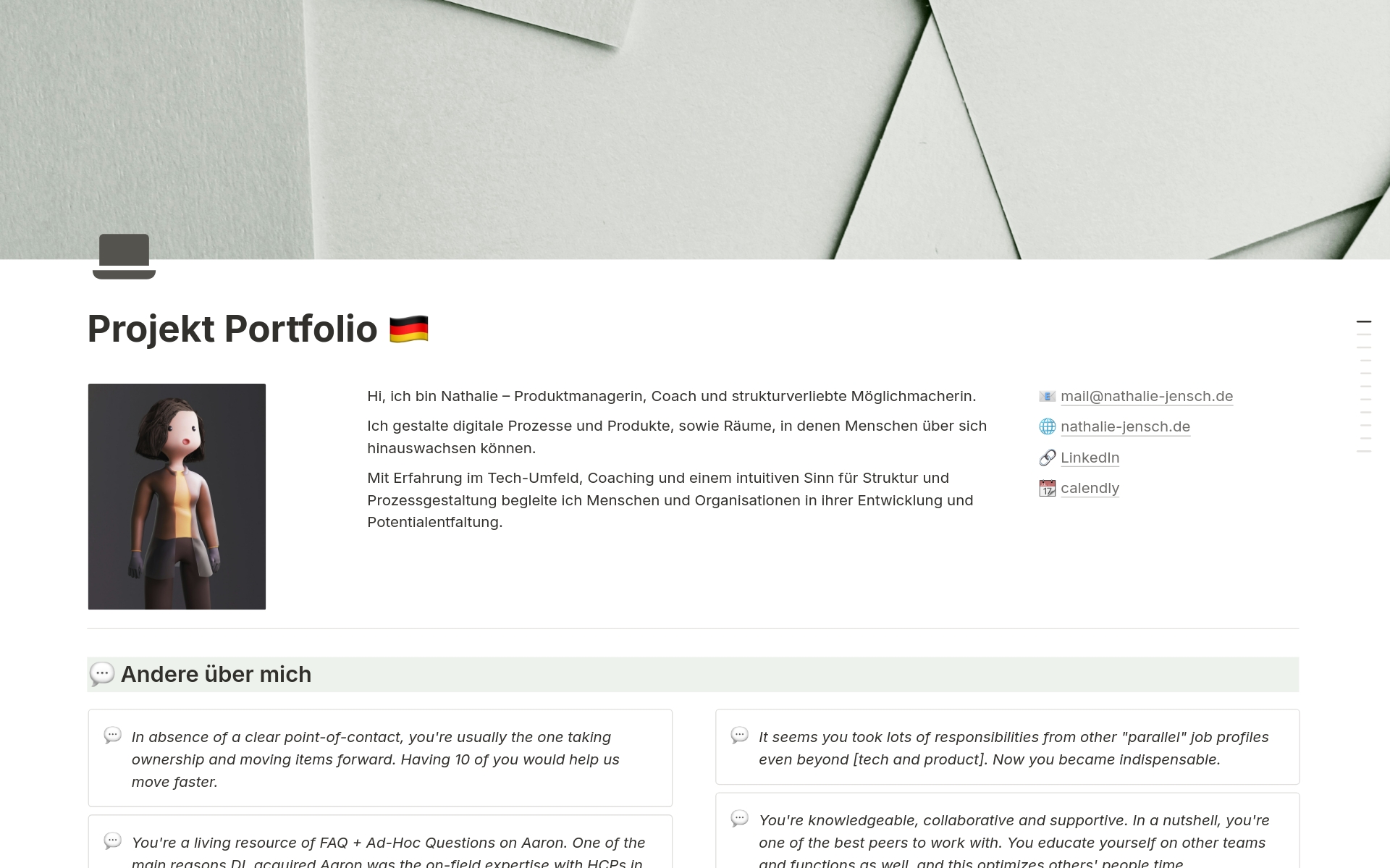 Online Projekt Portfolio (Deutsch) 模板| Notion 市集