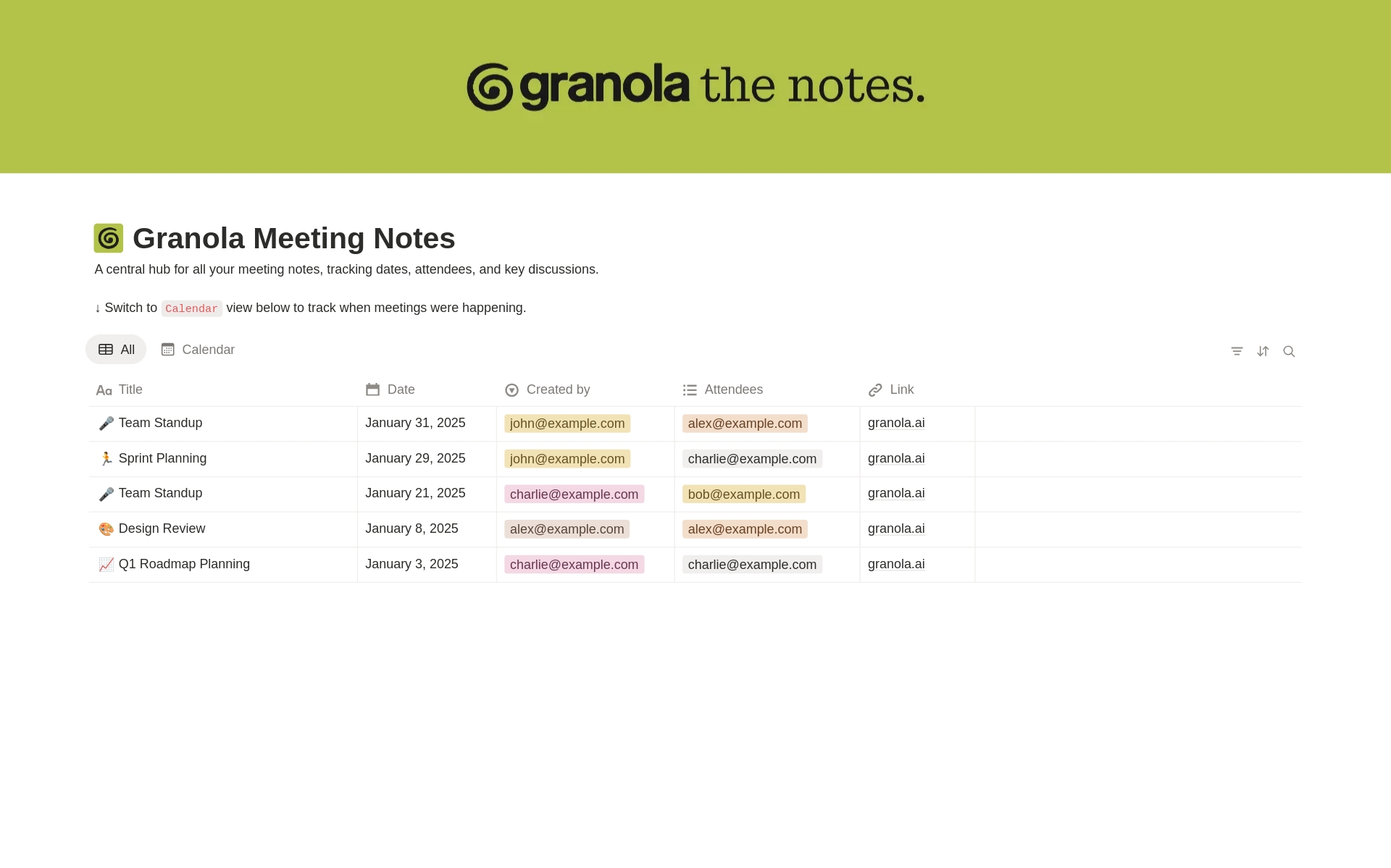 Granola Meeting Notes のプレビュー