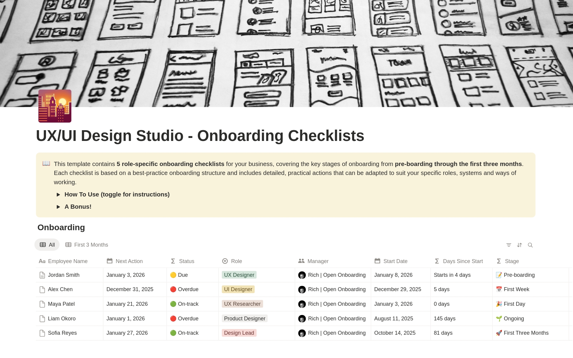 UX/UI Design Studio - Onboarding Checklists のプレビュー