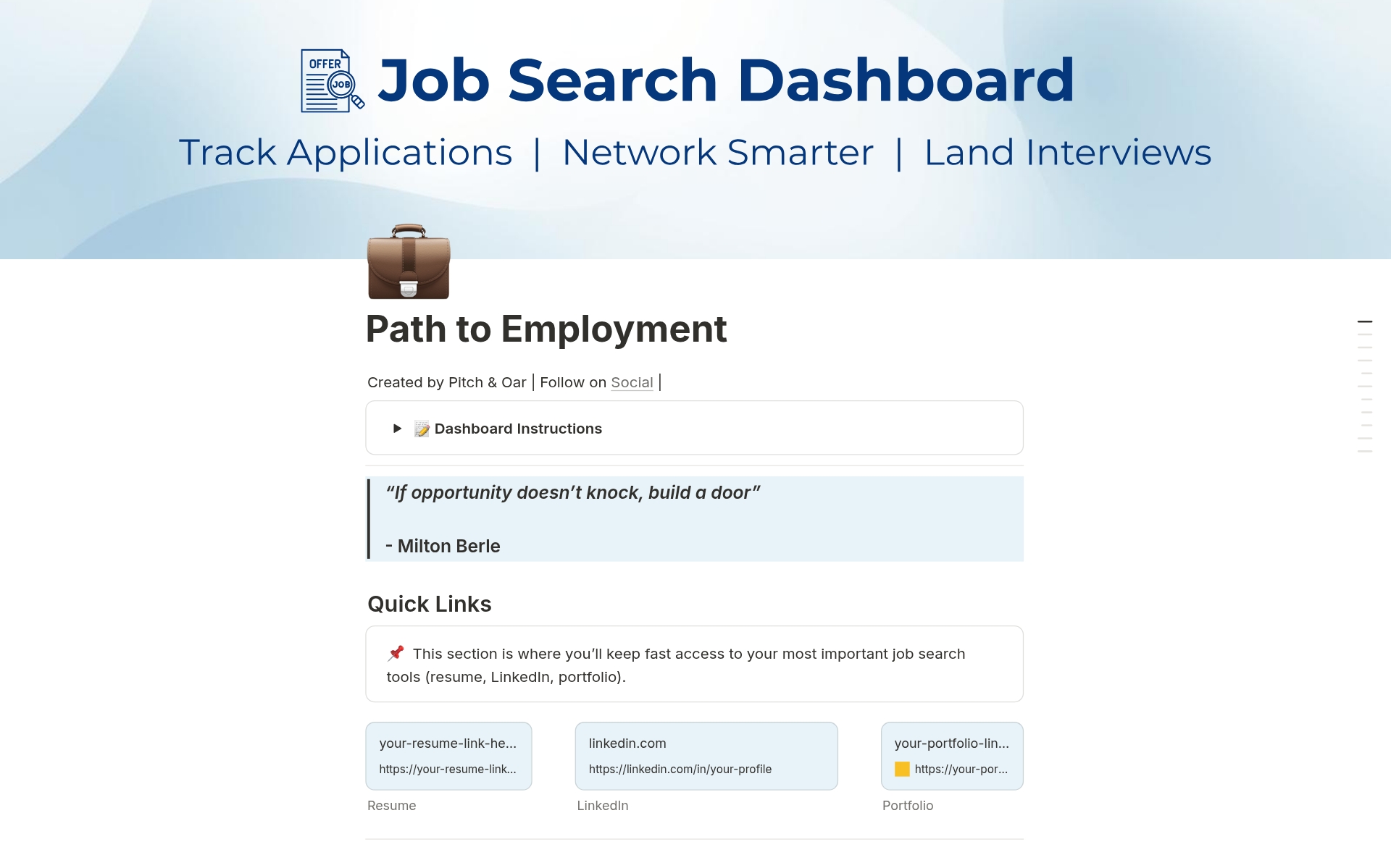 Job Search Dashboard のプレビュー