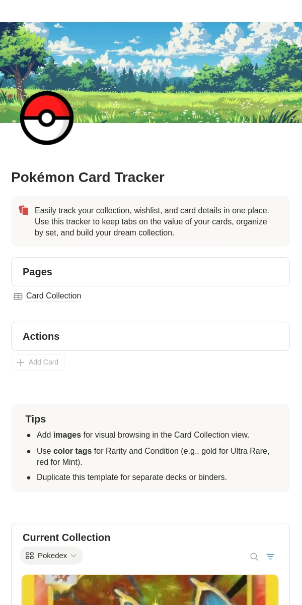 Pokmon Card Tracker  Collection & Wishlist
