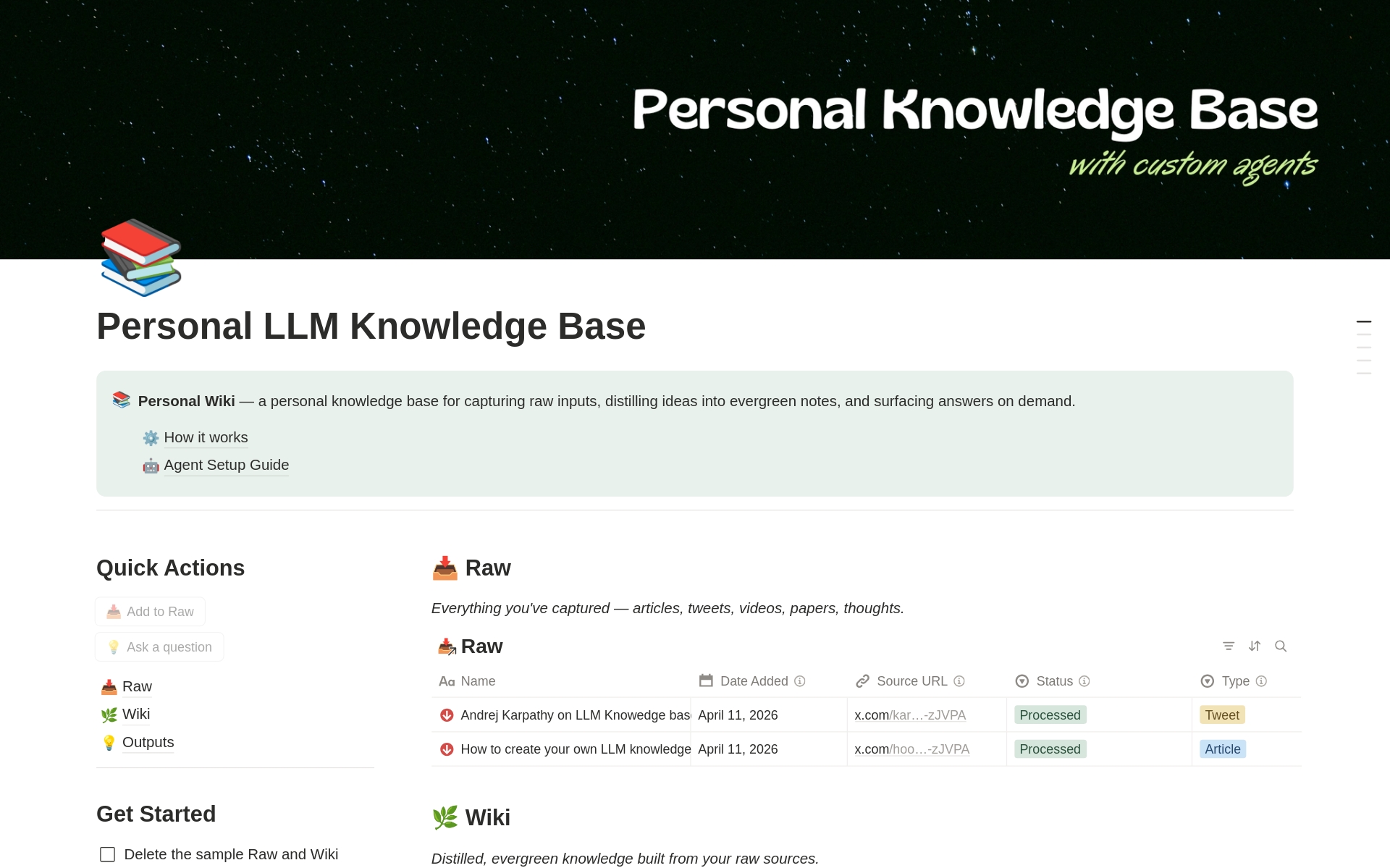Personal Knowledge Base (with Custom Agents!) のプレビュー