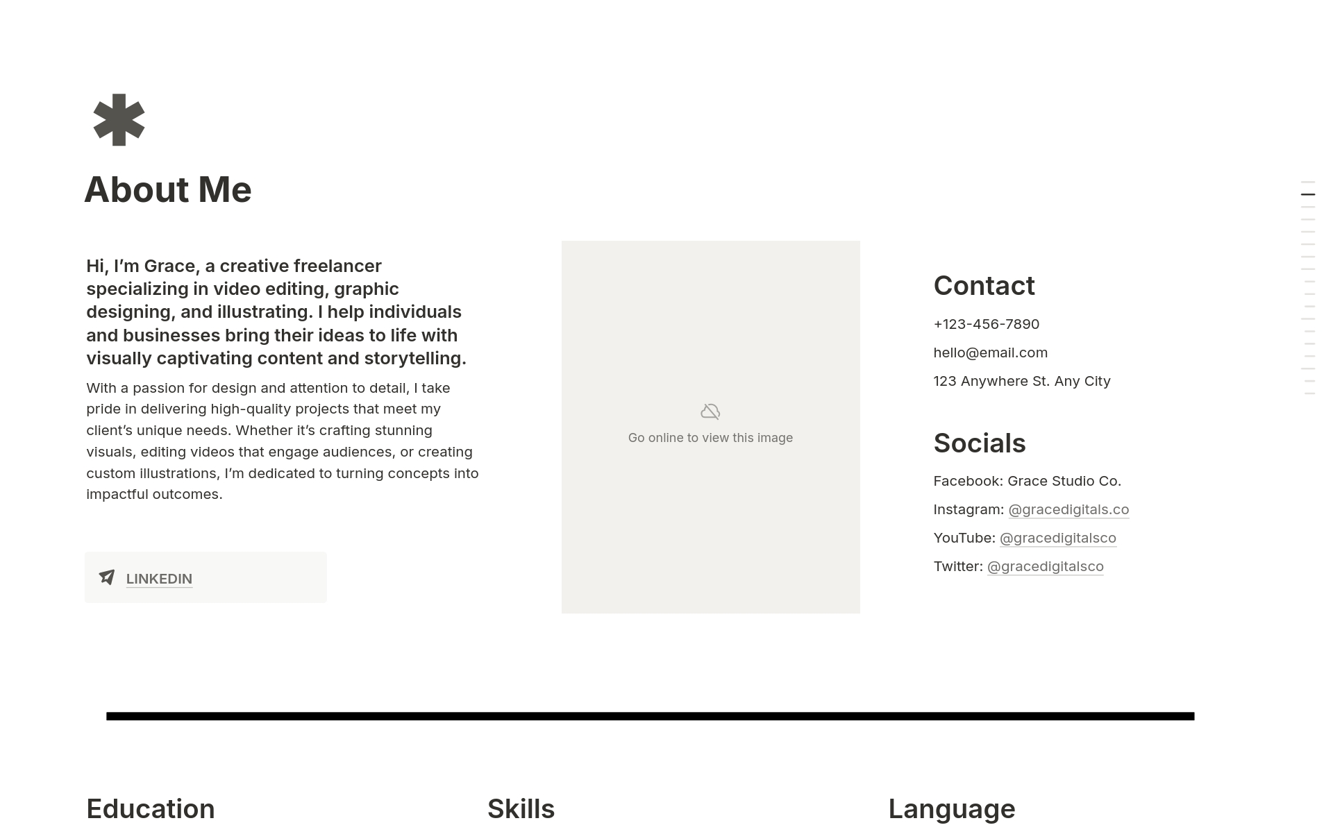 Freelancer Portfolio のプレビュー