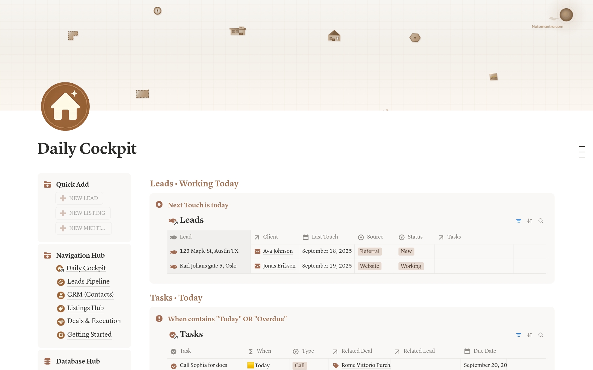 Real Estate Agent System - view 1