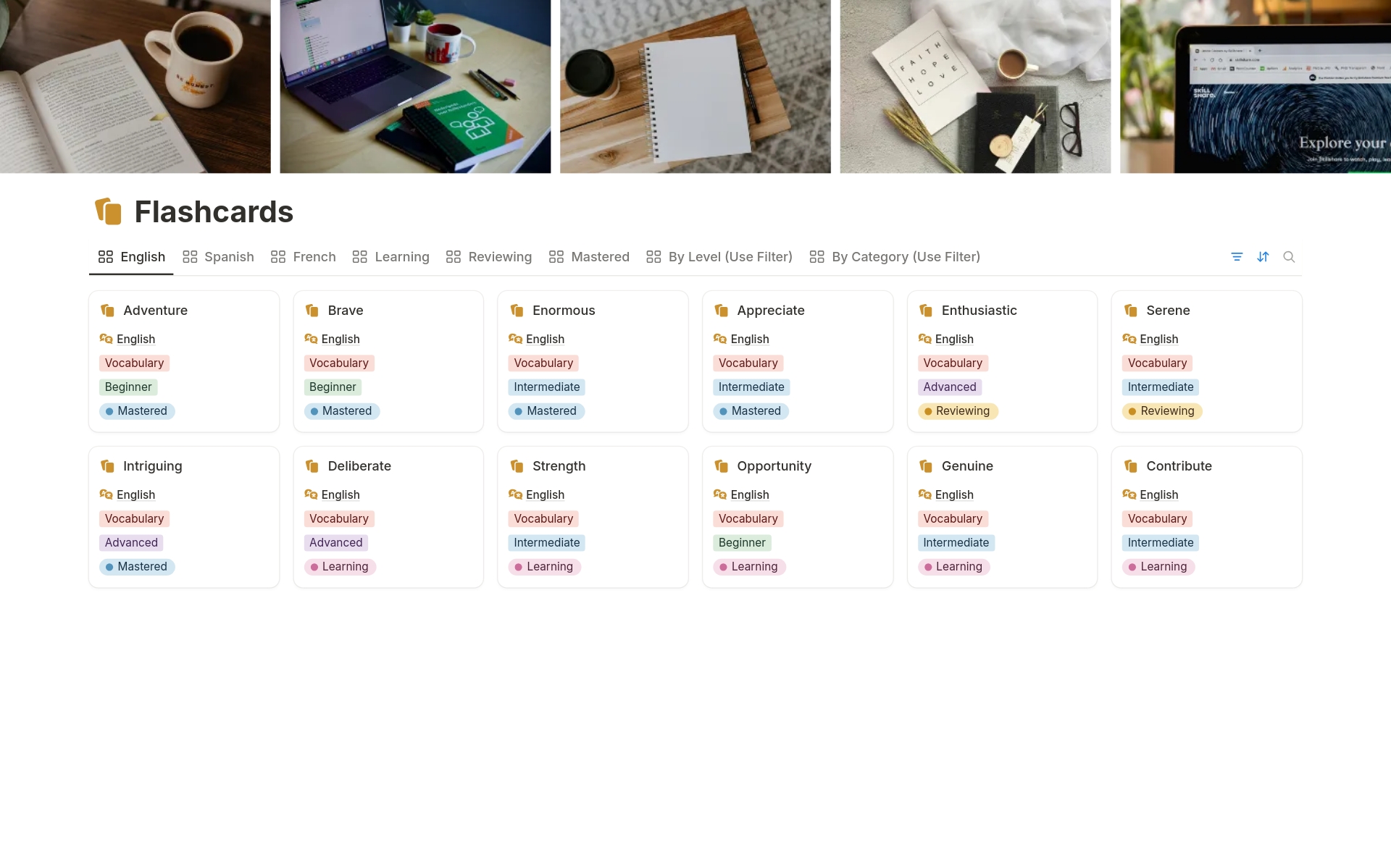 Flashcards for Language Learning のプレビュー