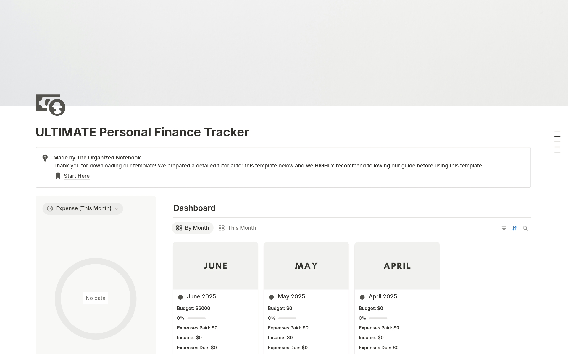 ULTIMATE Personal Finance Tracker のプレビュー