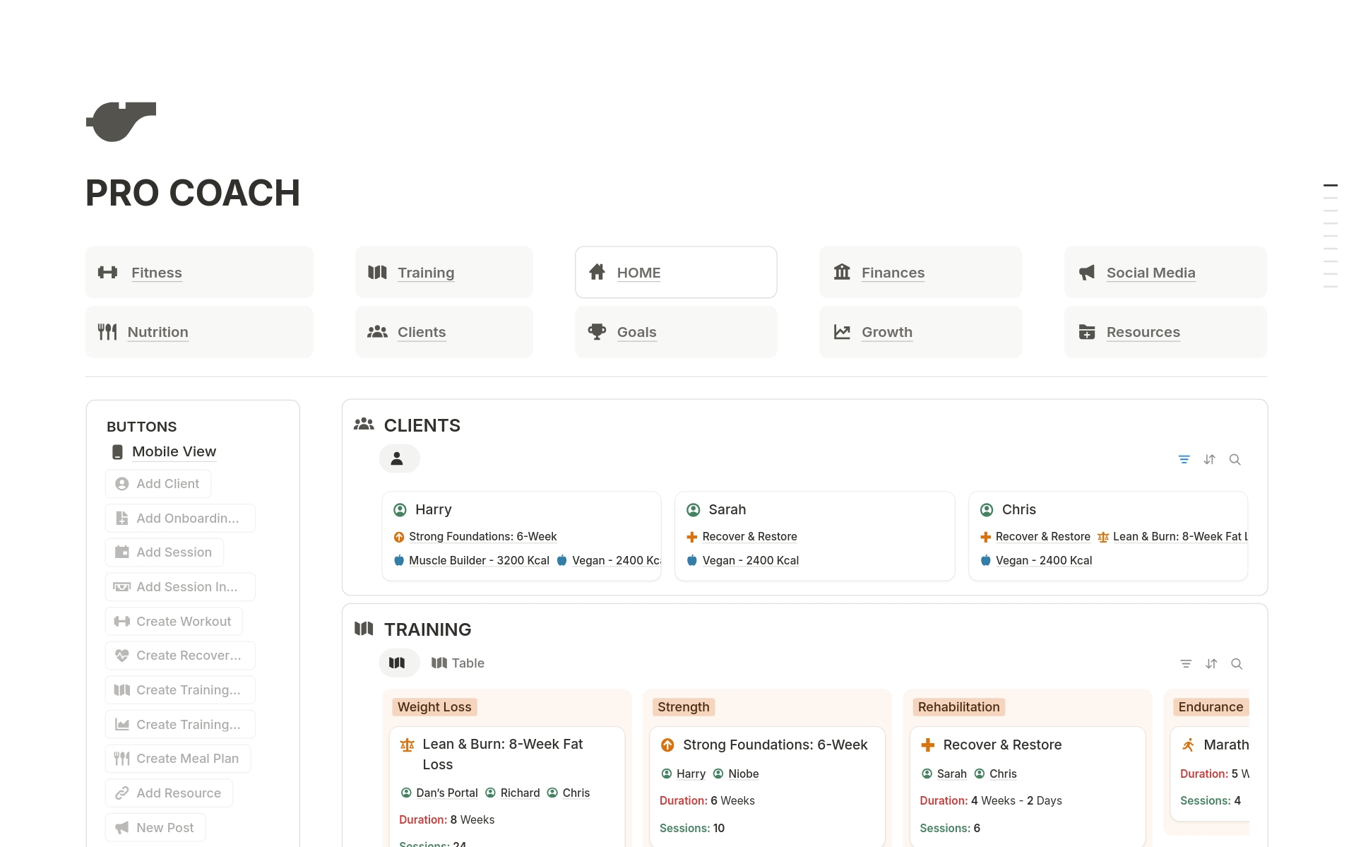 Price List Template Online Personal Training Prices Personal