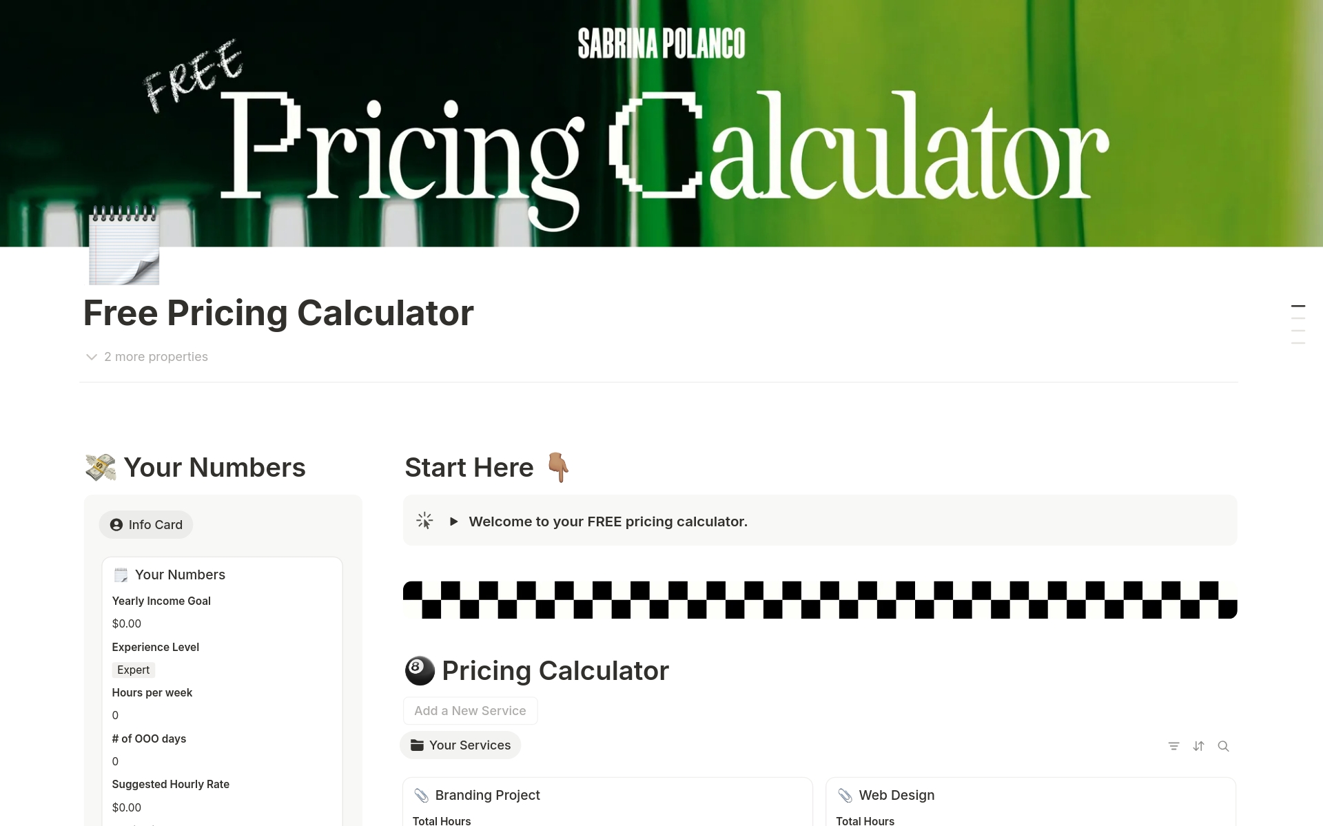 Freelancer Pricing Calculator のプレビュー