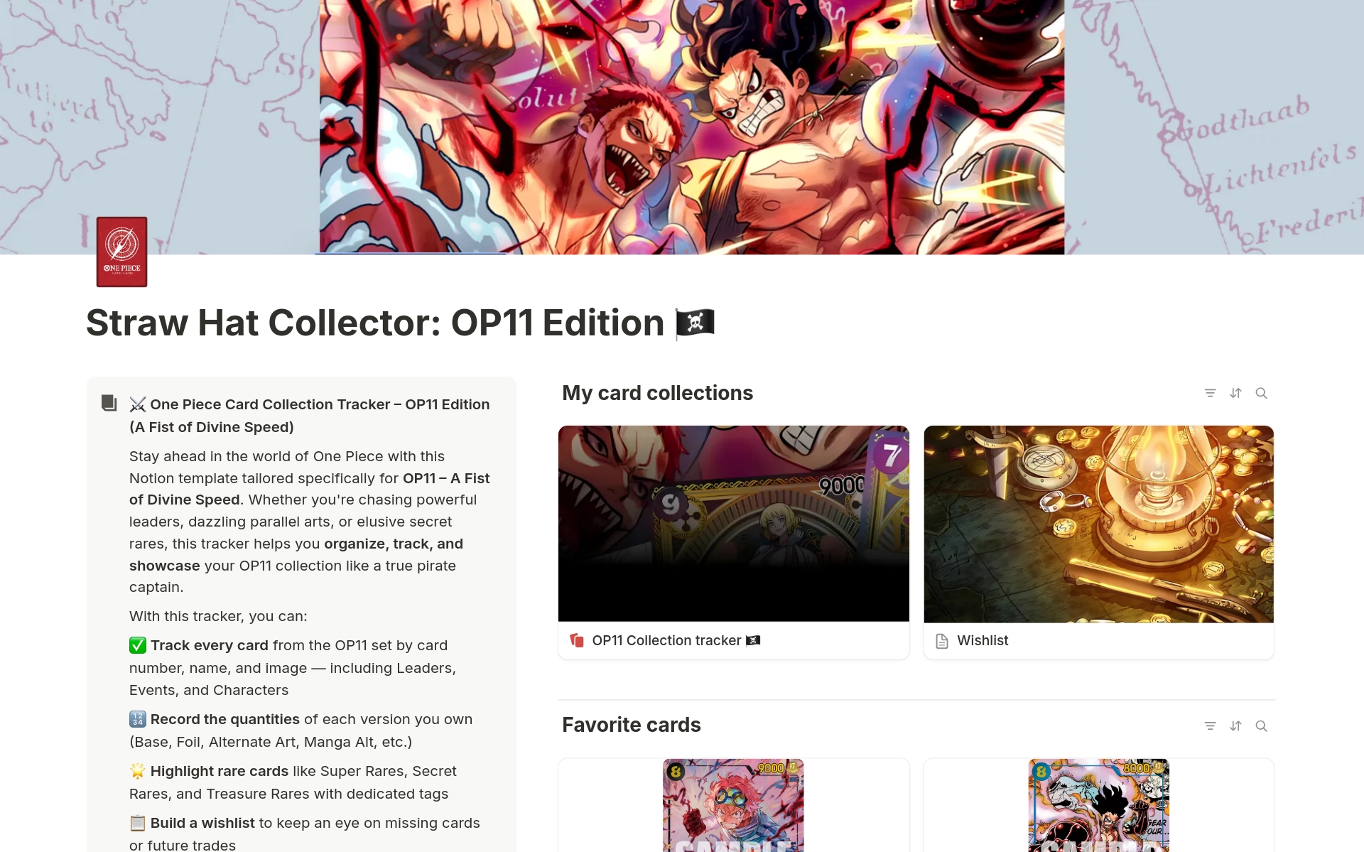 One Piece TCG Tracker OP-11 Template by productiviplay | Notion Marketplace