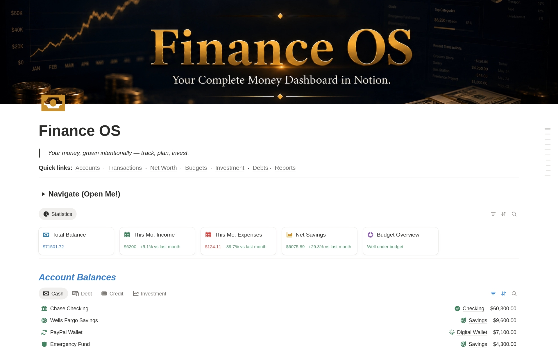 Finance OS | All-in-One Personal Finance System のプレビュー
