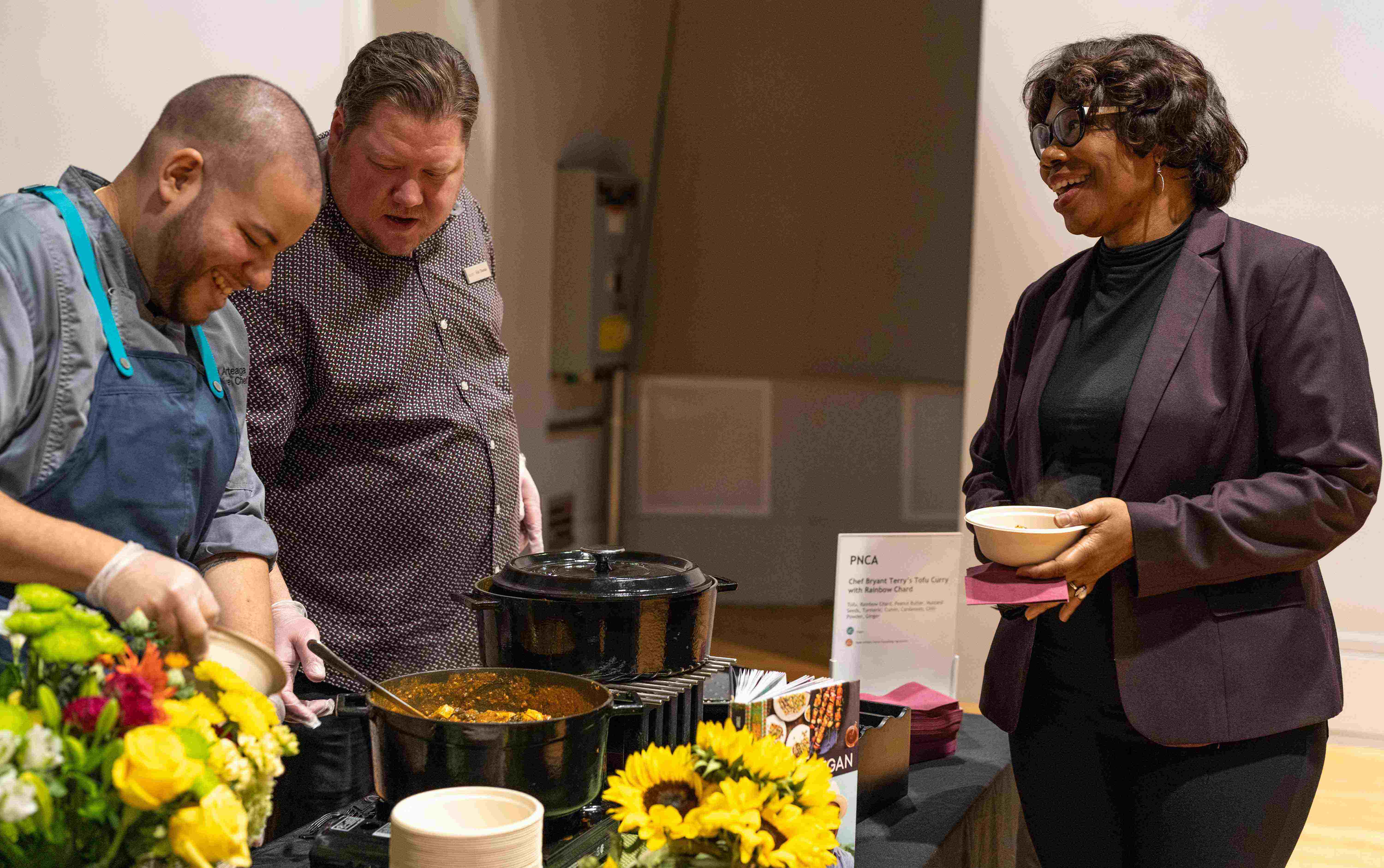 Serving up our guests post-demonstration with Bon Appetit General Manager, Eric Thomas & Executive Chef Bryan Artega