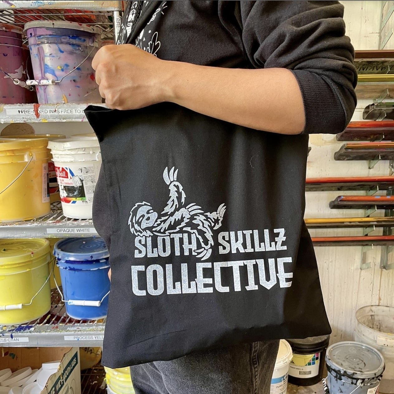 sloth skills tote bag