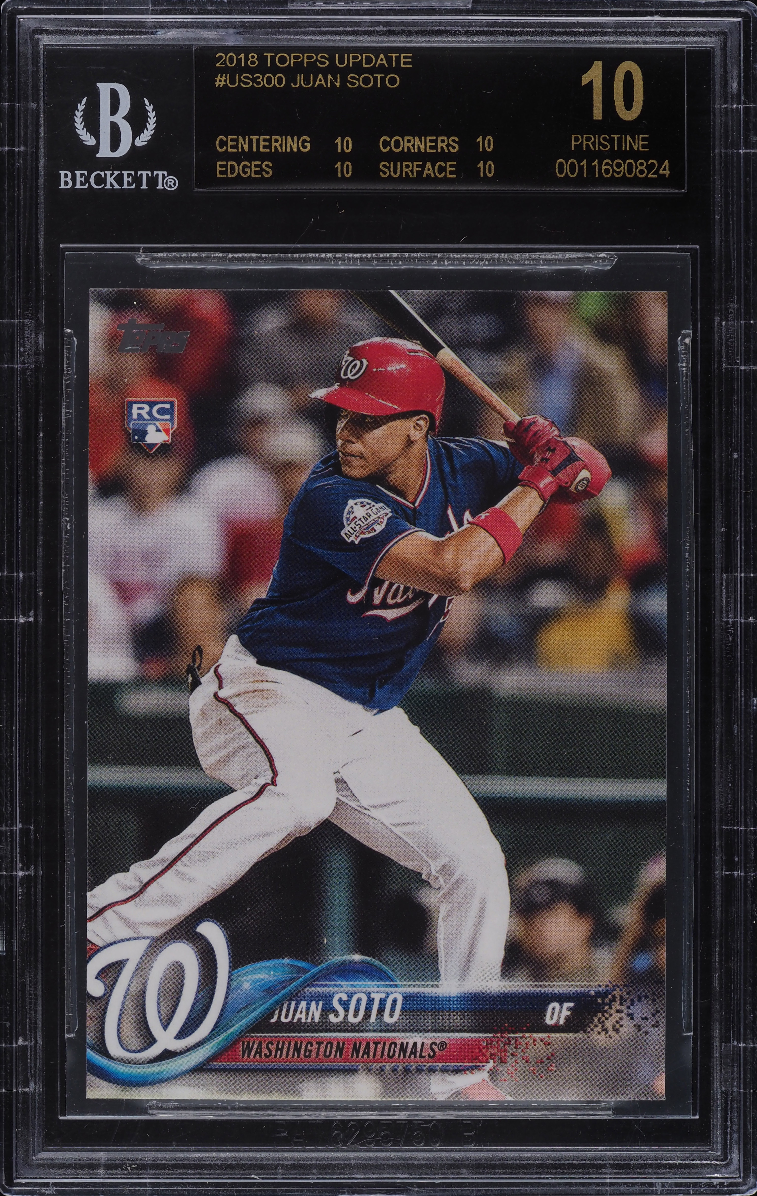 2018 Topps Update Batting Juan Soto ROOKIE #US300 BGS 10 BLACK
