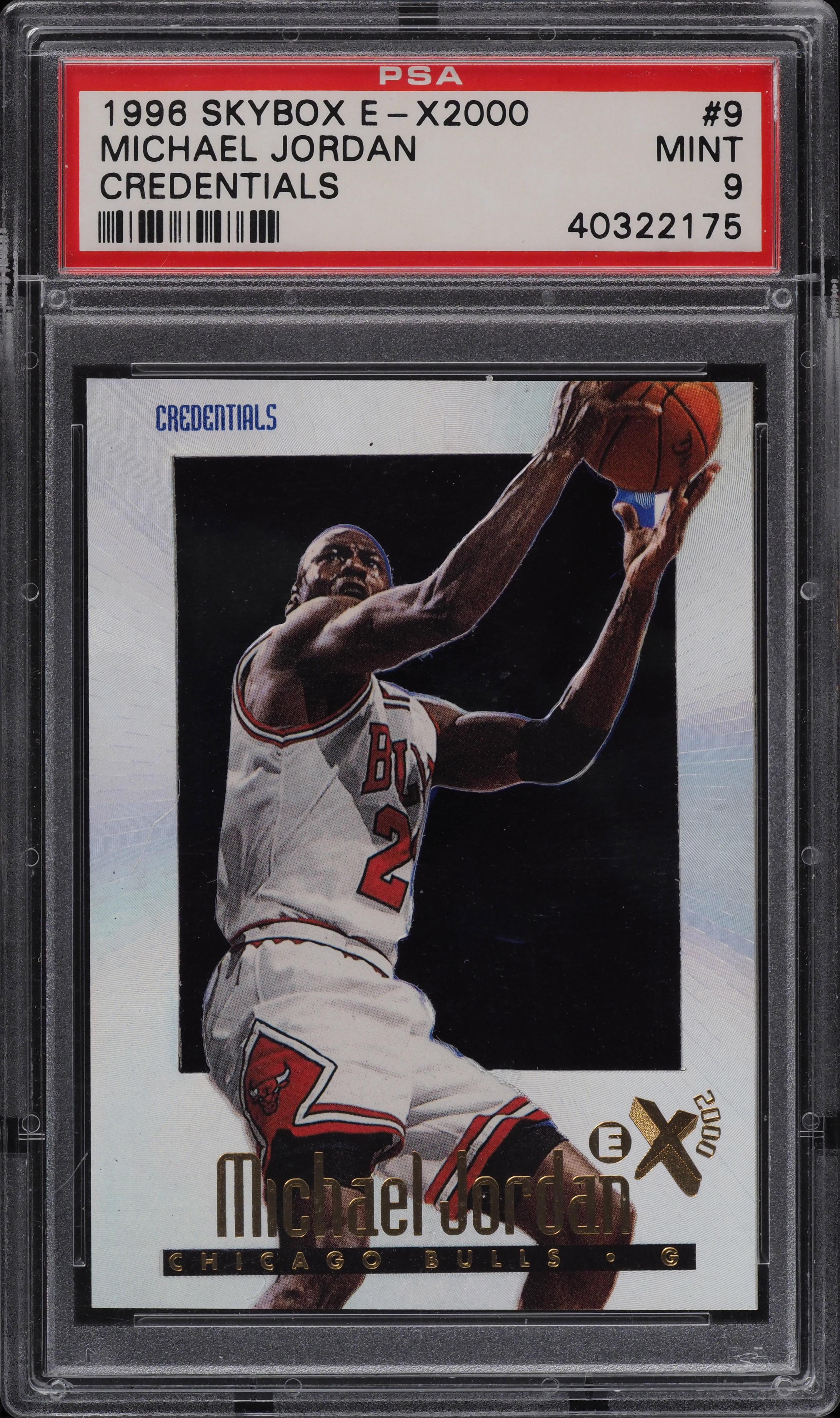 1996 Skybox E-X 2000 Credentials Michael Jordan /499 #9 PSA 9 MINT