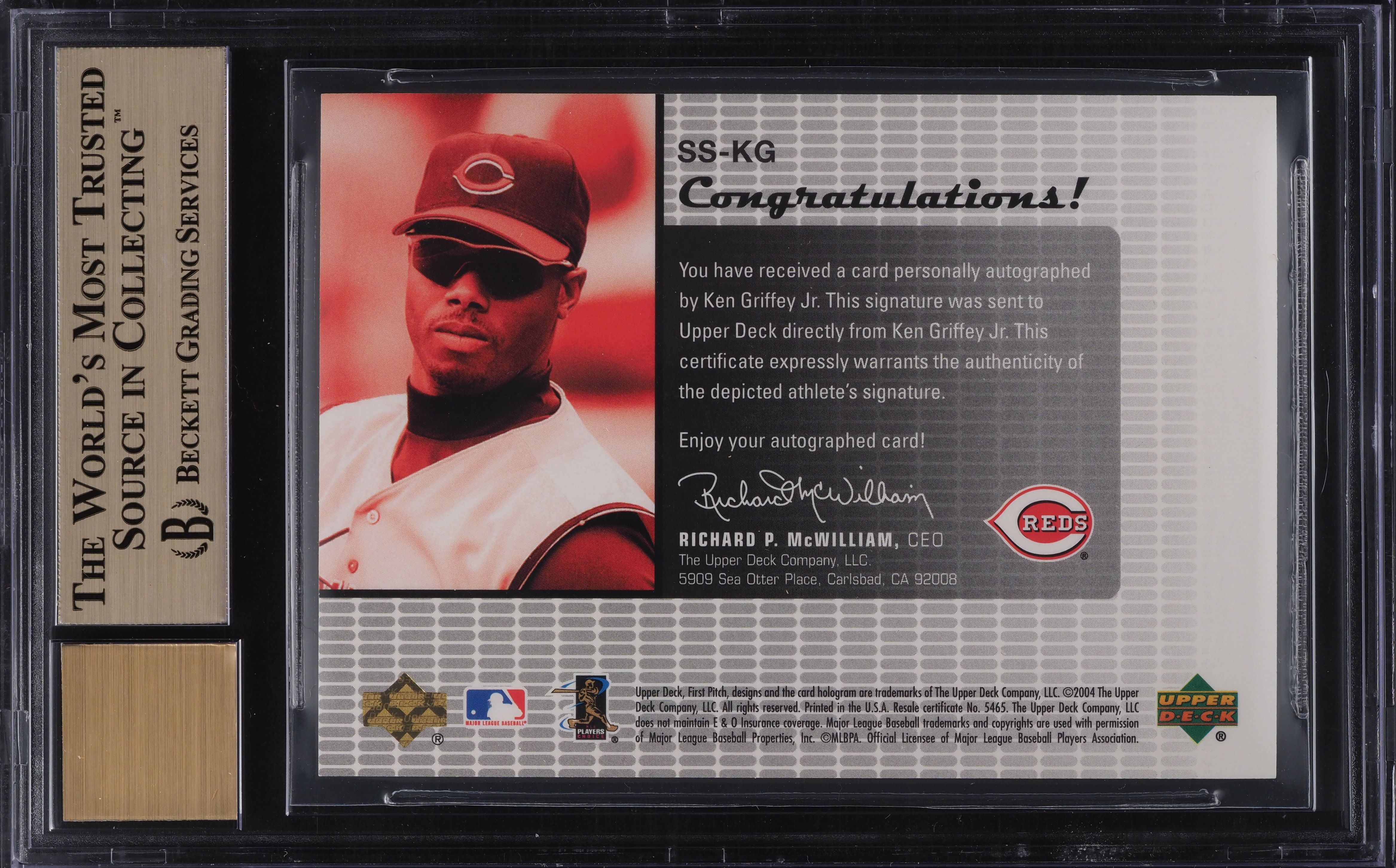2004 Upper Deck Signature Stars Ken Griffey Jr. AUTO /450 BGS 9.5 