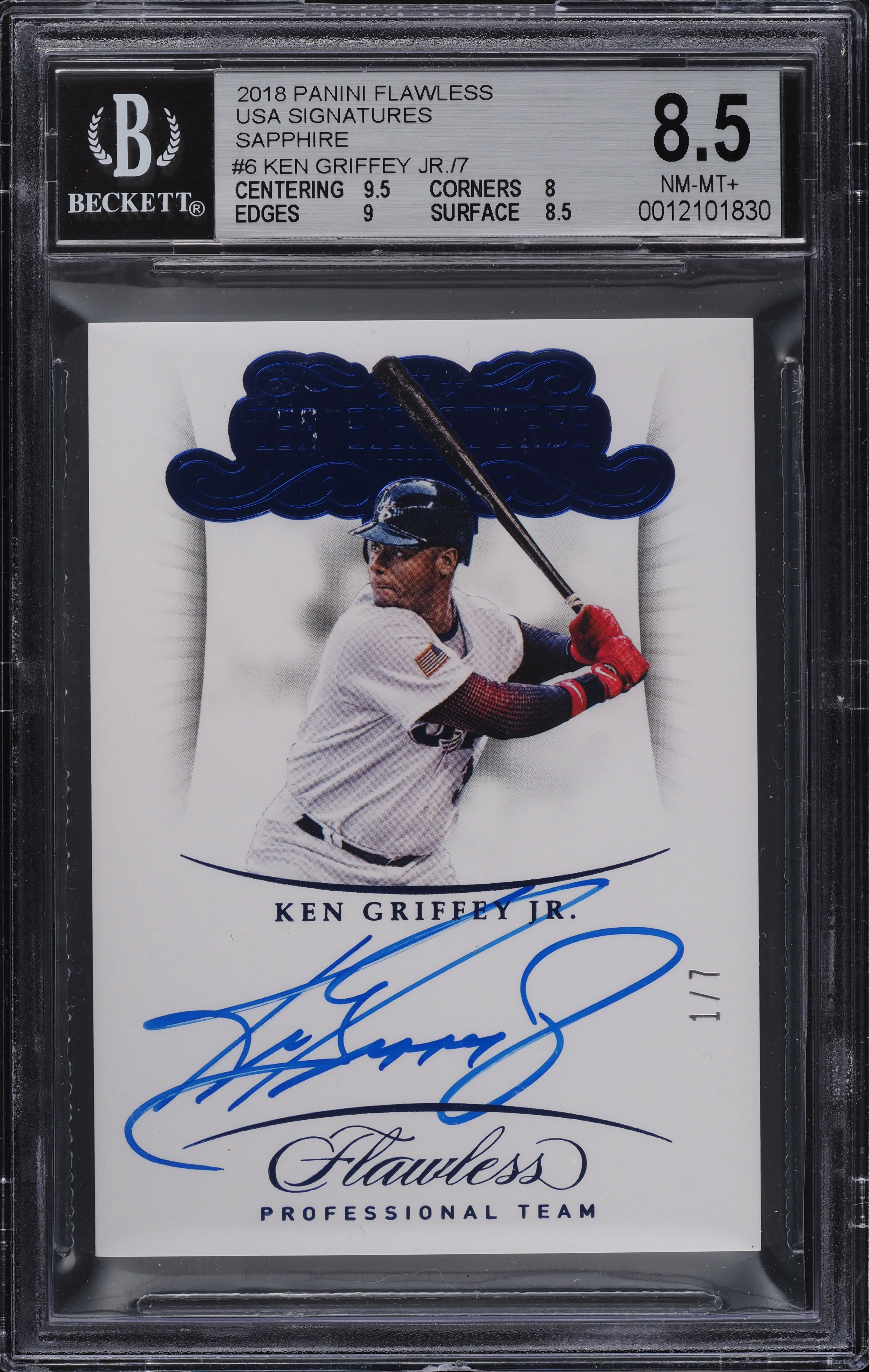 2018 Panini Flawless USA Team Sapphire Ken Griffey Jr. AUTO 1/7