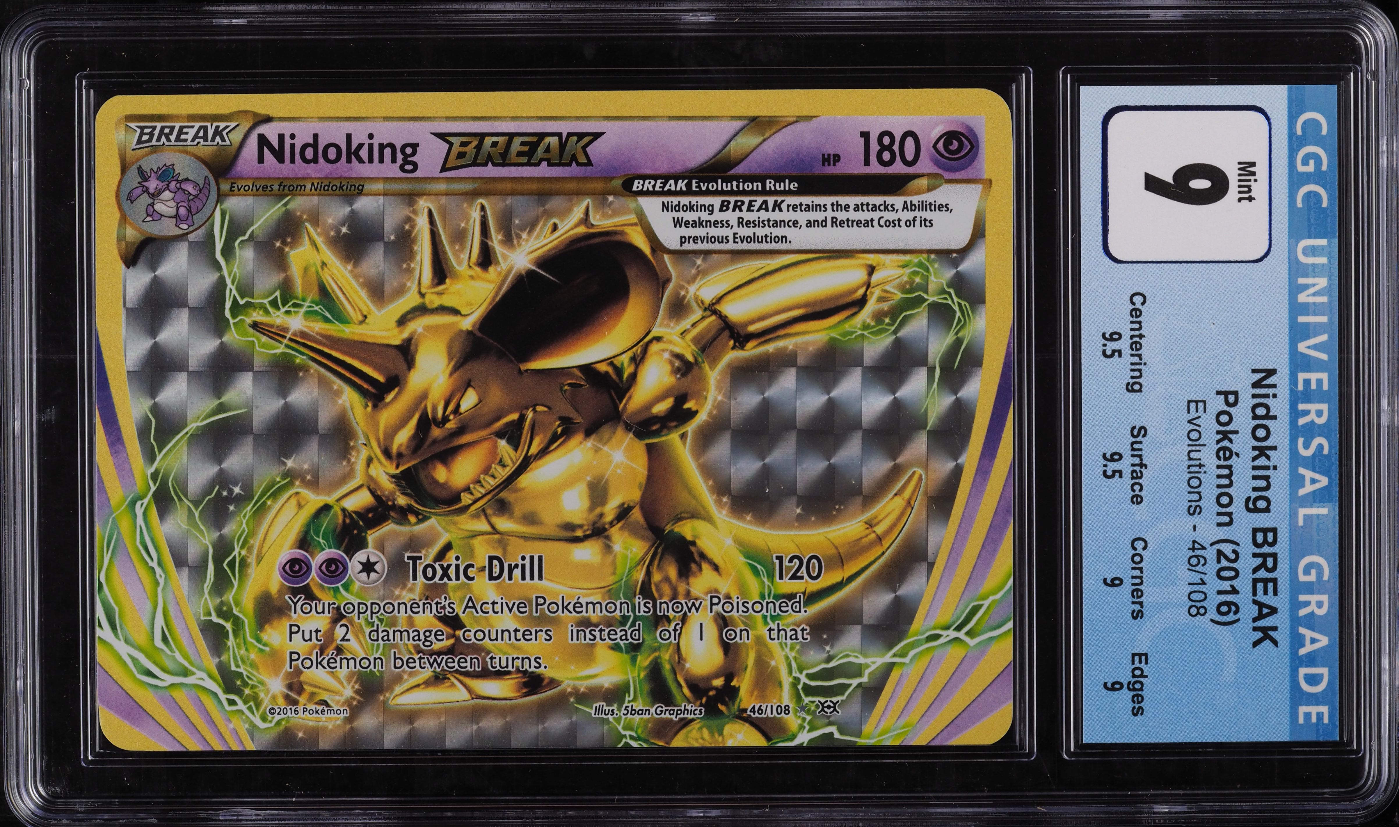 2016 Pokemon XY Evolutions Nidoking BREAK #46 CGC 9 MINT on