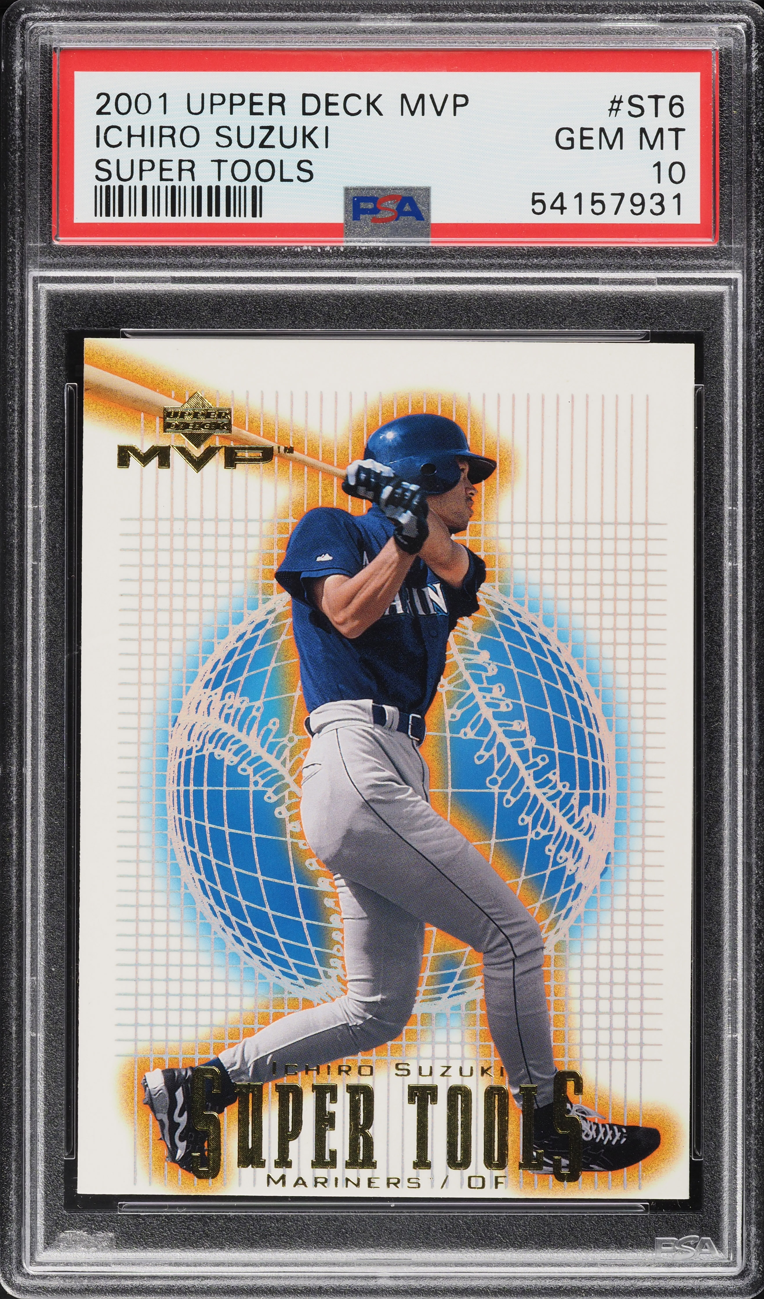 2001 Upper Deck MVP Super Tools Ichiro Suzuki ROOKIE #ST6 PSA 10