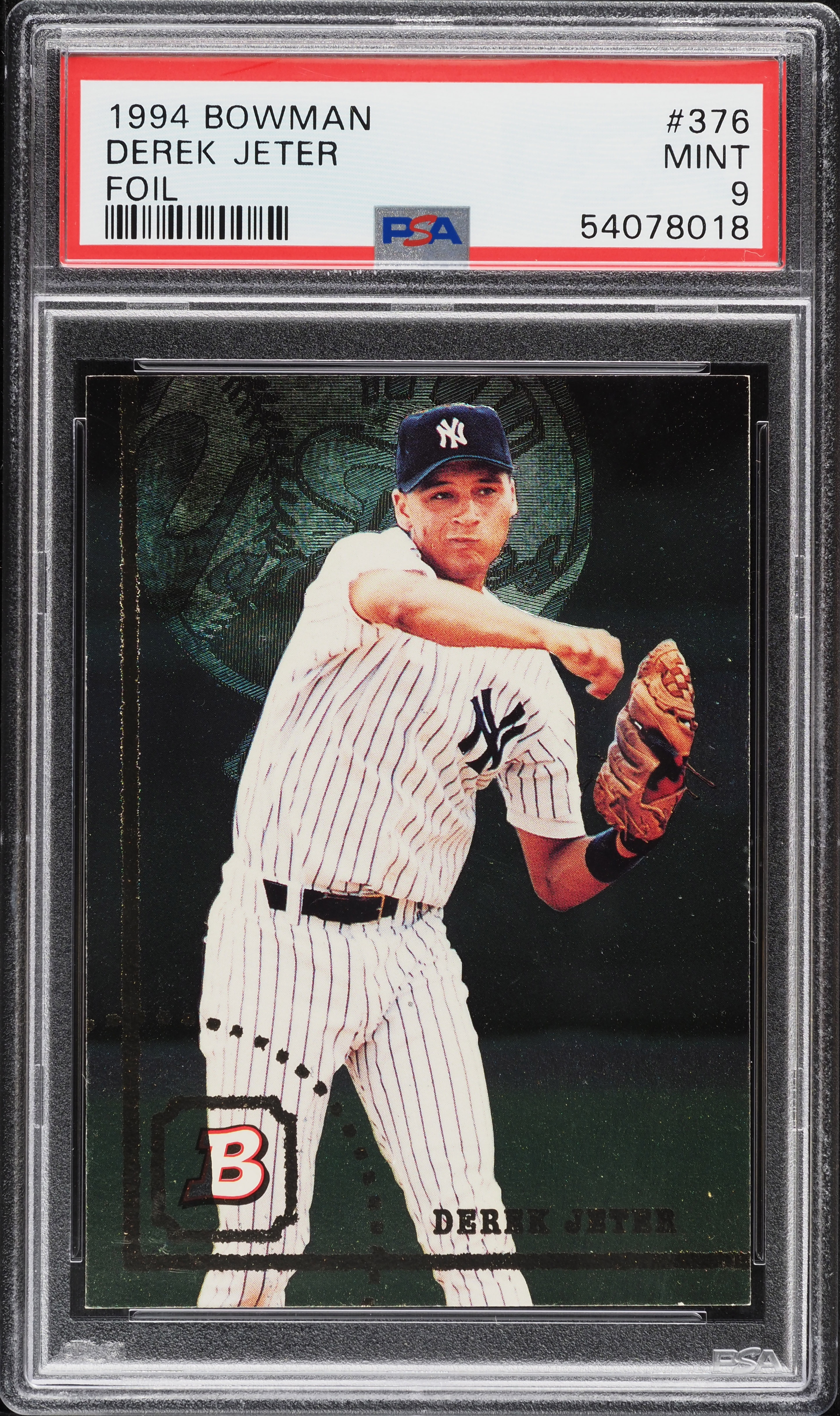 1994 Bowman Foil Derek Jeter ROOKIE #376 PSA 9 MINT on Fanatics 