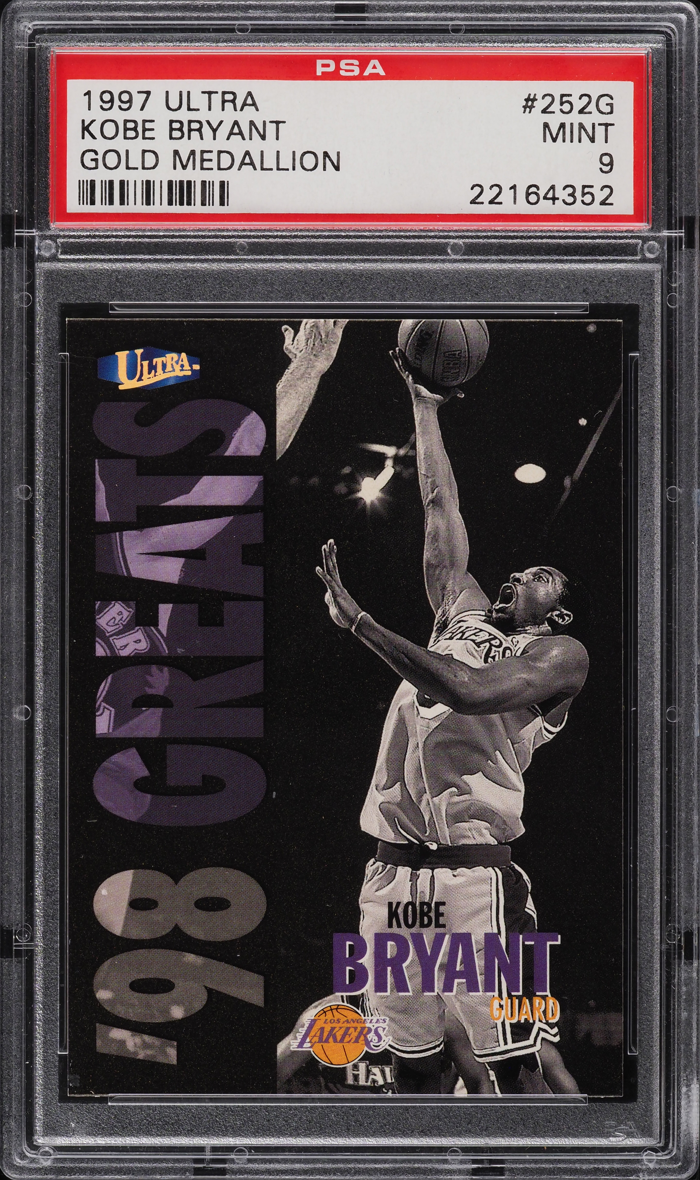 1997 Ultra Gold Medallion Kobe Bryant #252G PSA 9 MINT on Fanatics
