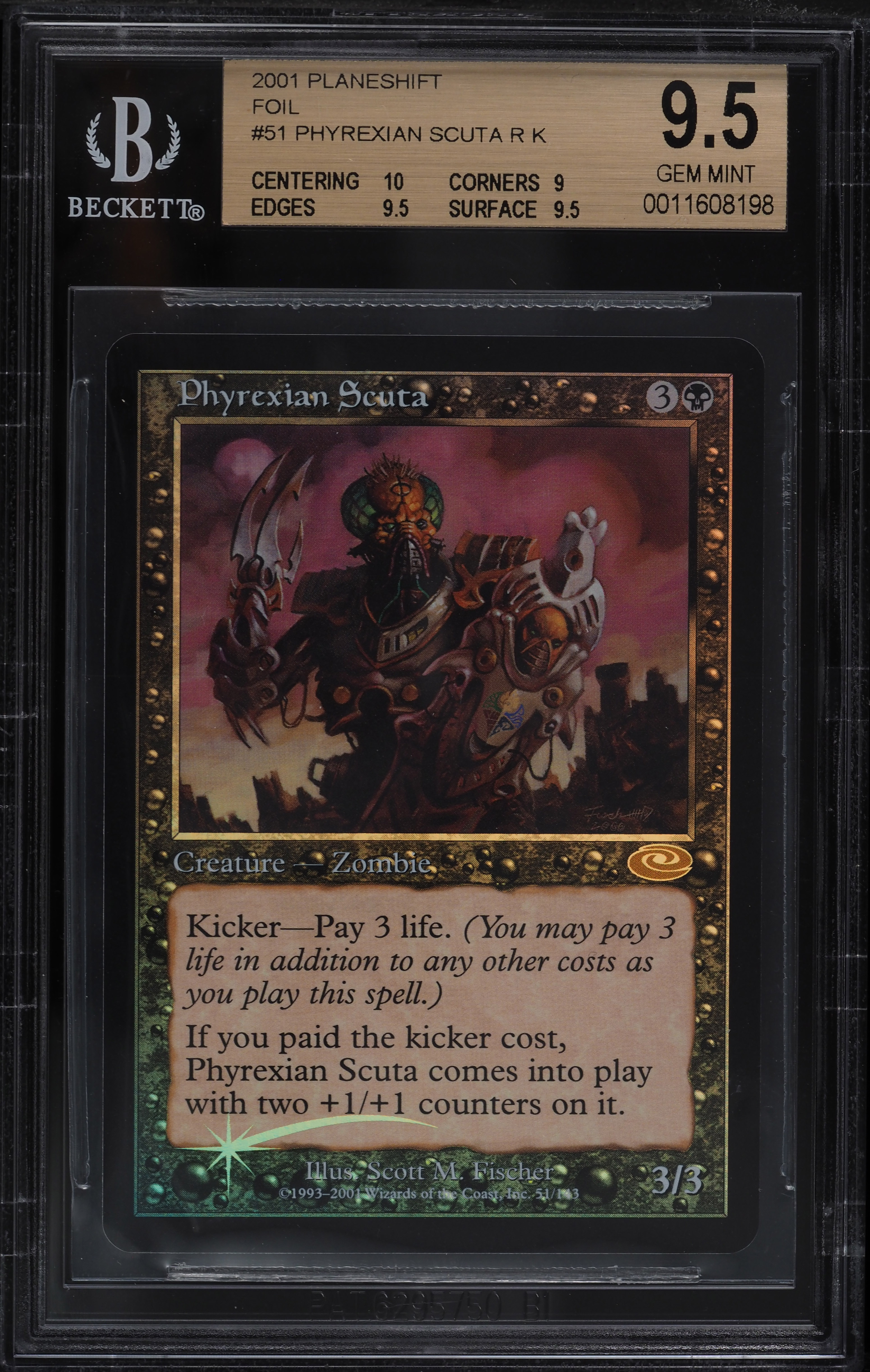 2001 Magic The Gathering MTG Planeshift Foil Phyrexian Scuta R K