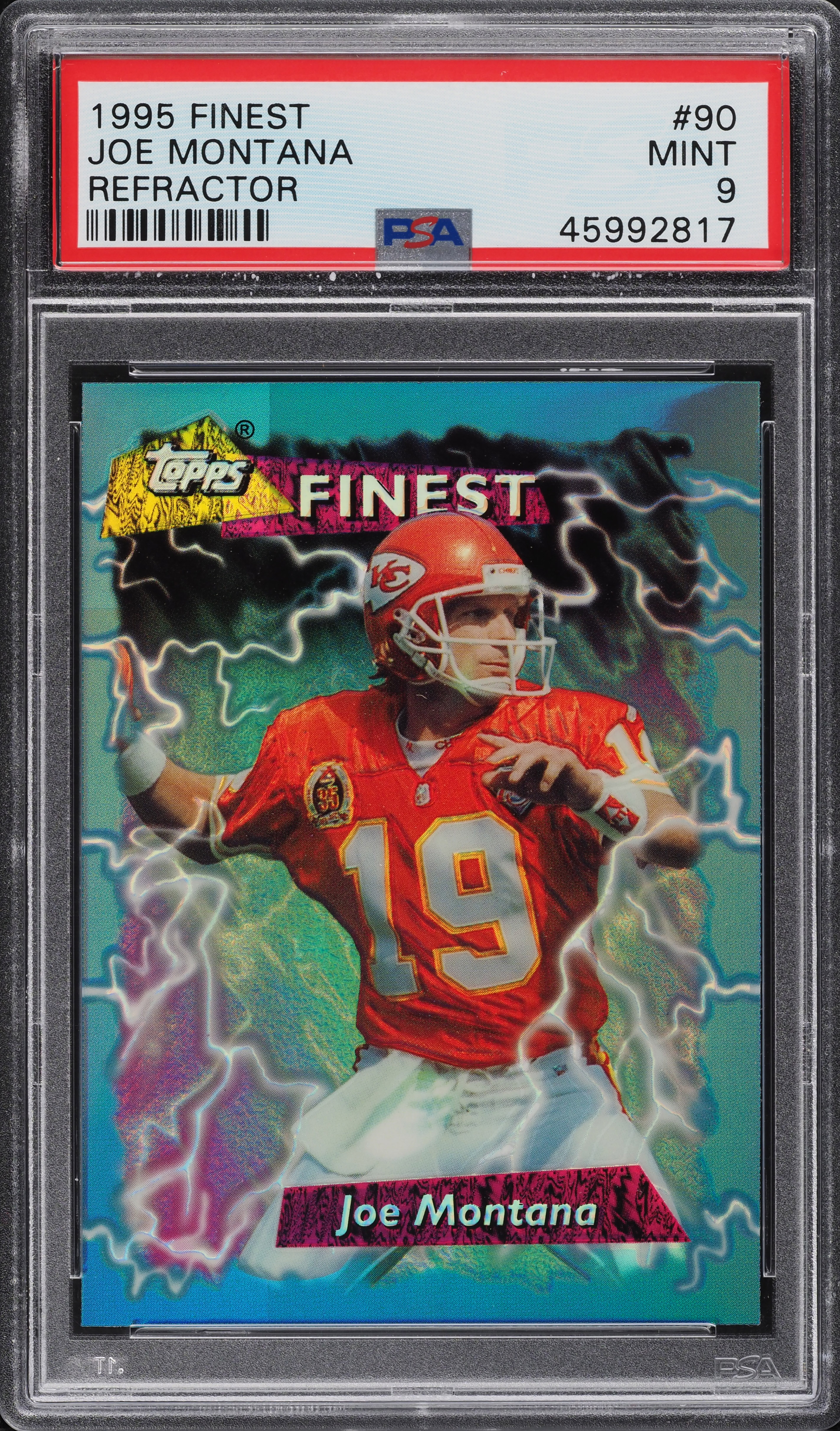 1995 Finest Refractor Joe Montana #90 PSA 9 MINT on Fanatics Collect