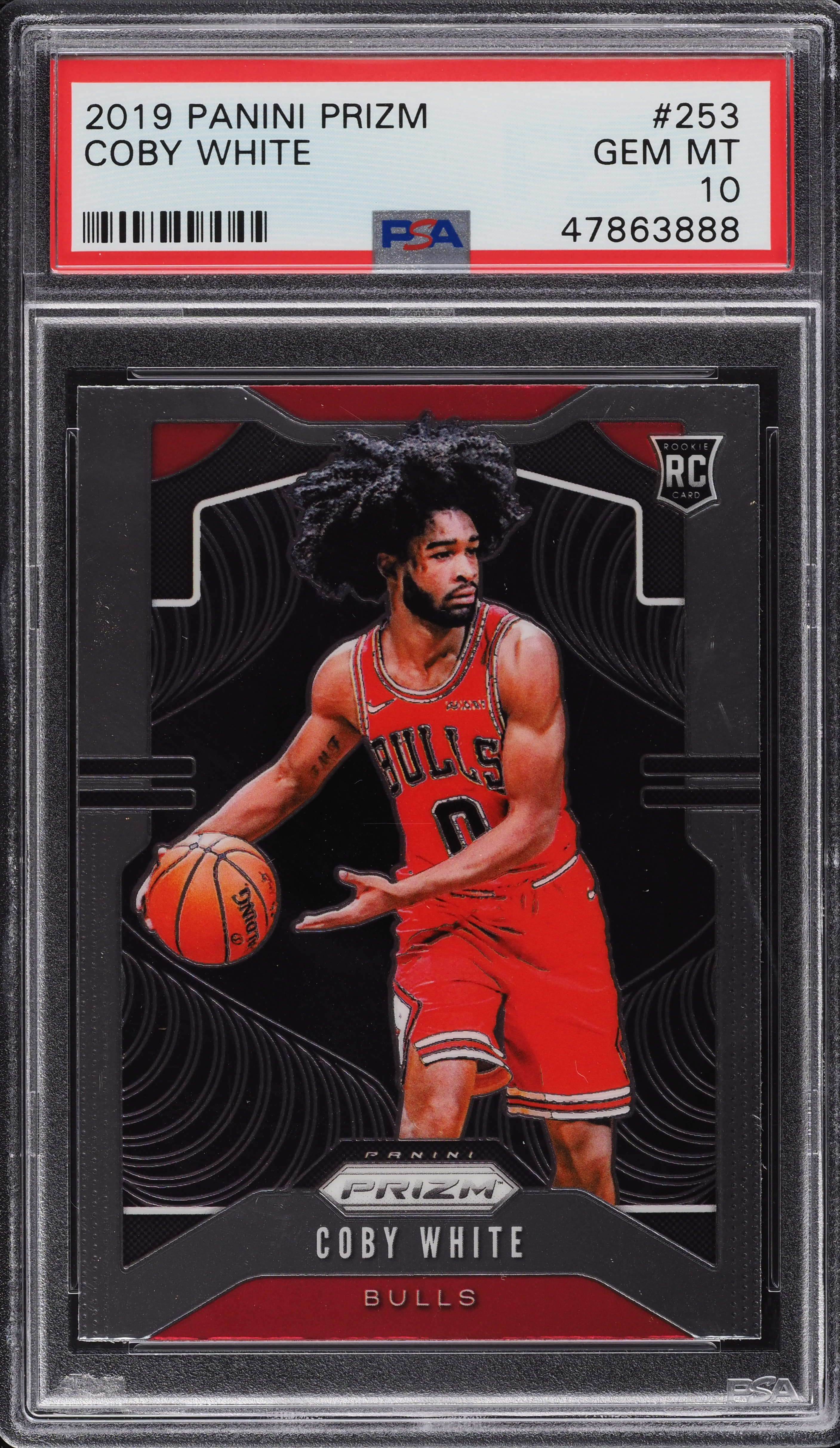 2019 Panini Prizm Coby White ROOKIE #253 PSA 10 GEM MINT on
