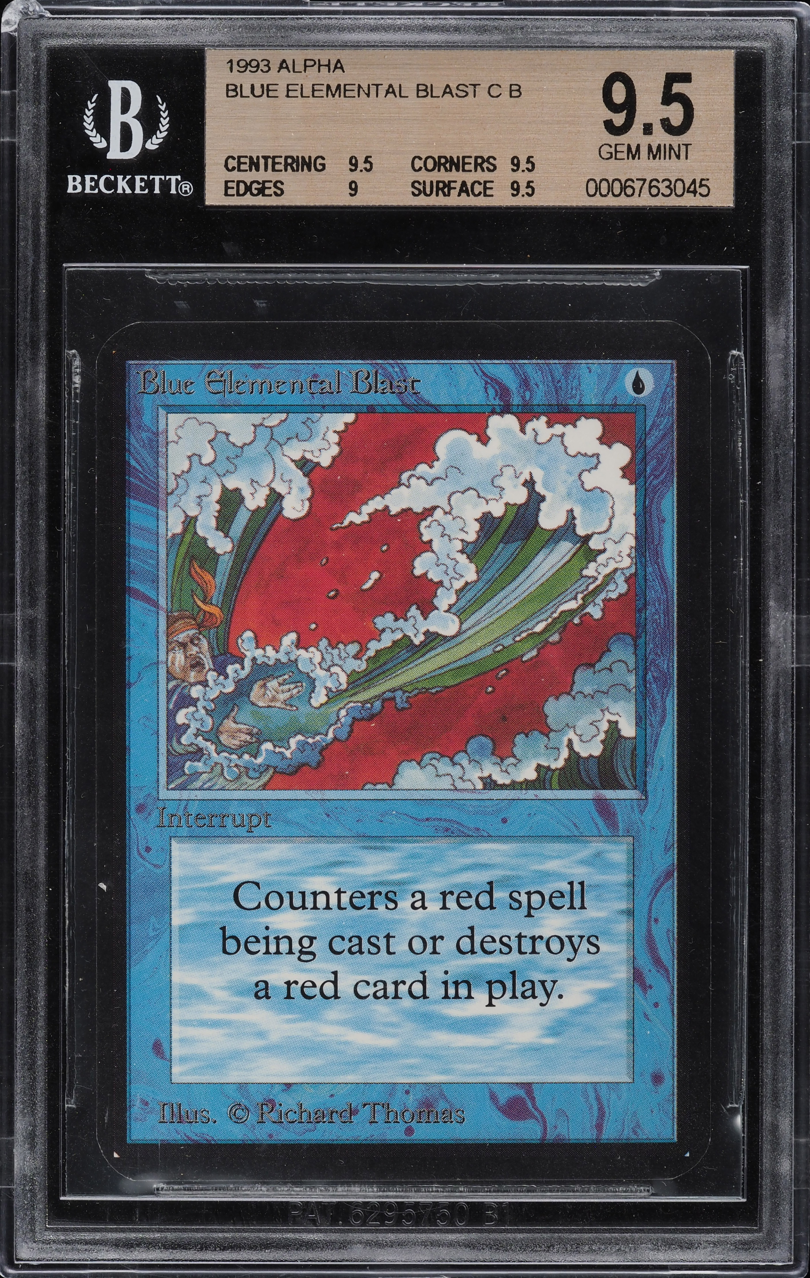 1993 Magic The Gathering MTG Alpha Blue Elemental Blast C B BGS