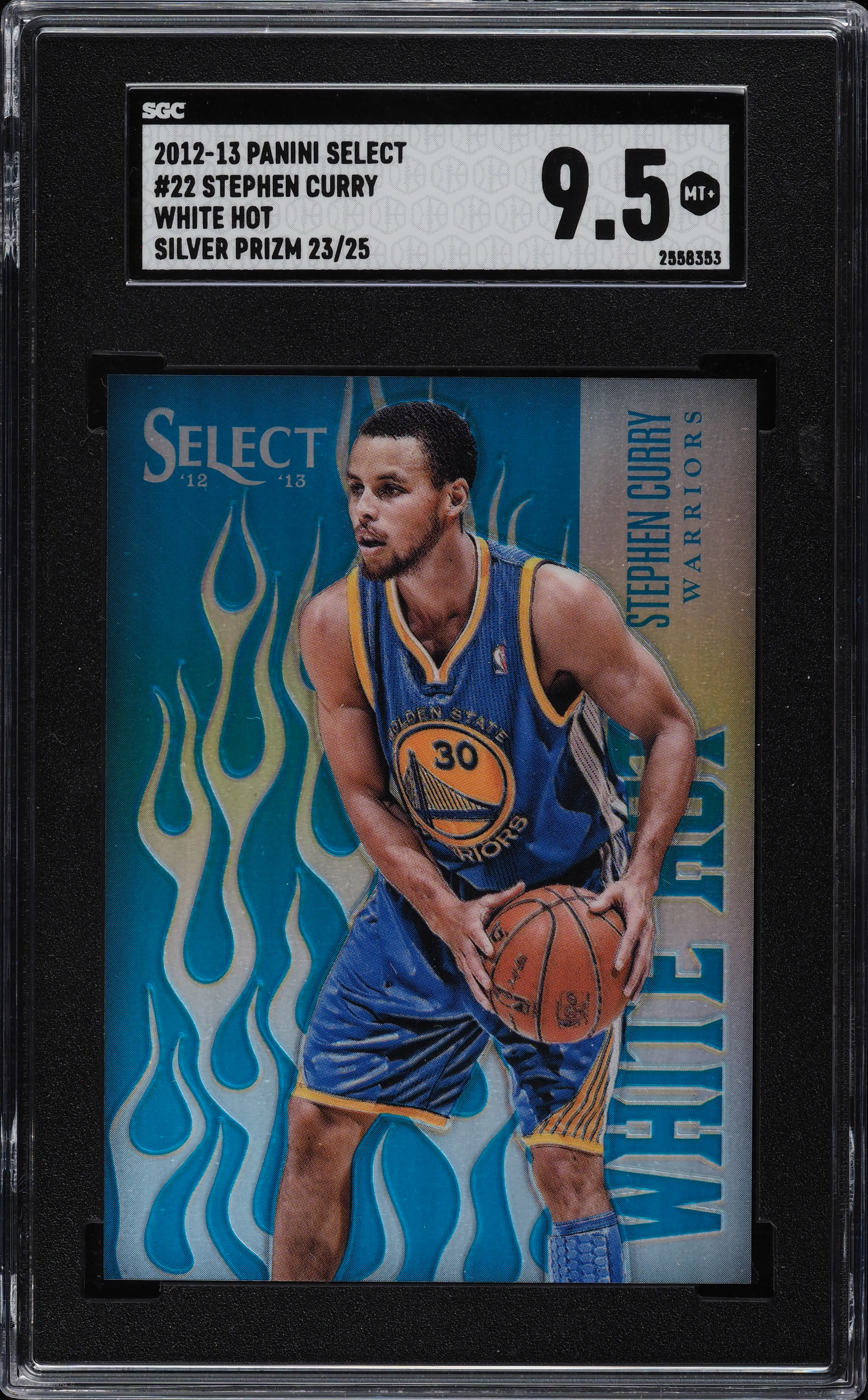 2012 Select White Hot Silver Prizm Stephen Curry /25 #22 SGC 9.5
