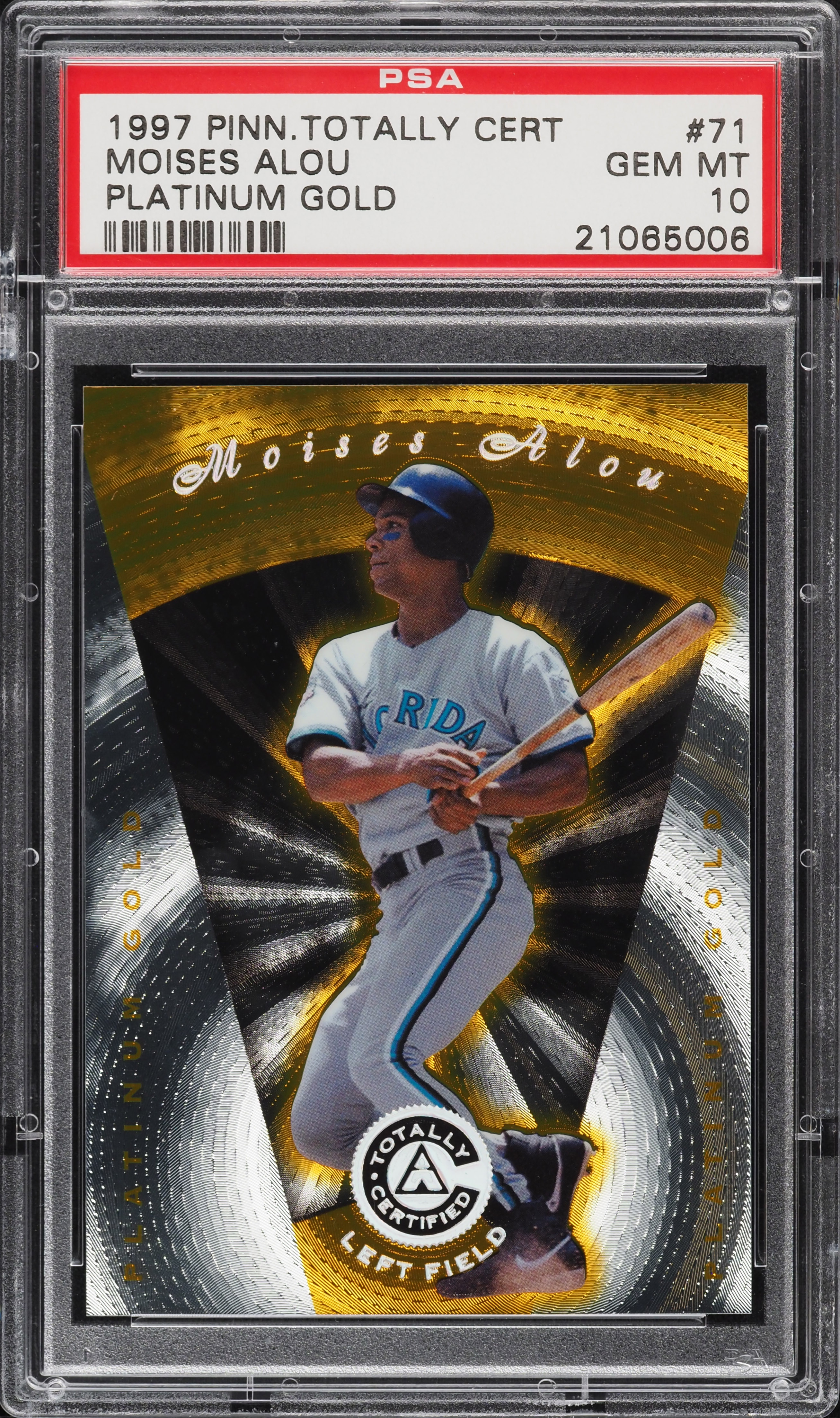 1997 Pinnacle Totally Certified Platinum Gold Moises Alou /30 #71 