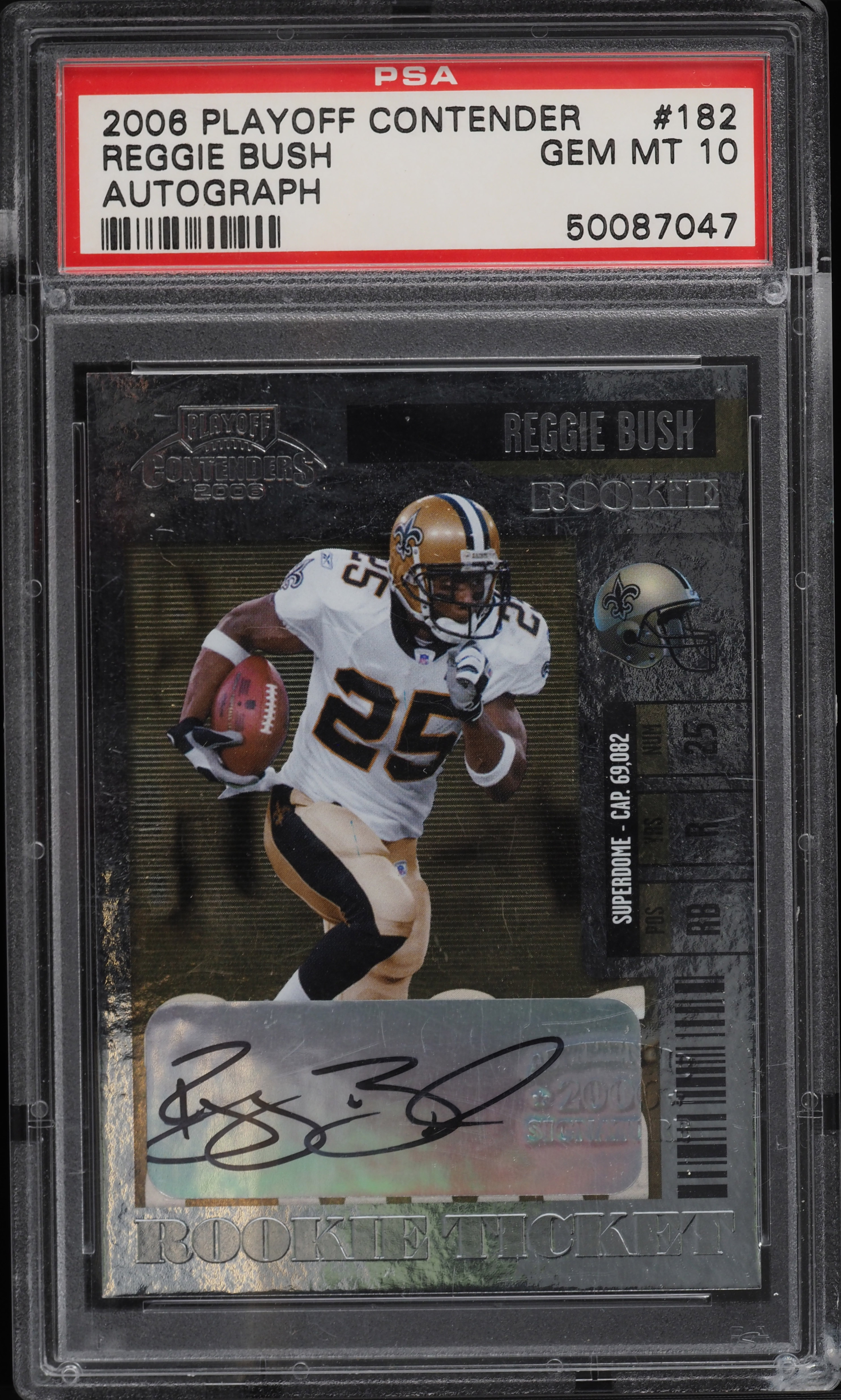 2006 Playoff Contenders Reggie Bush ROOKIE RC AUTO #182 PSA 10 GEM
