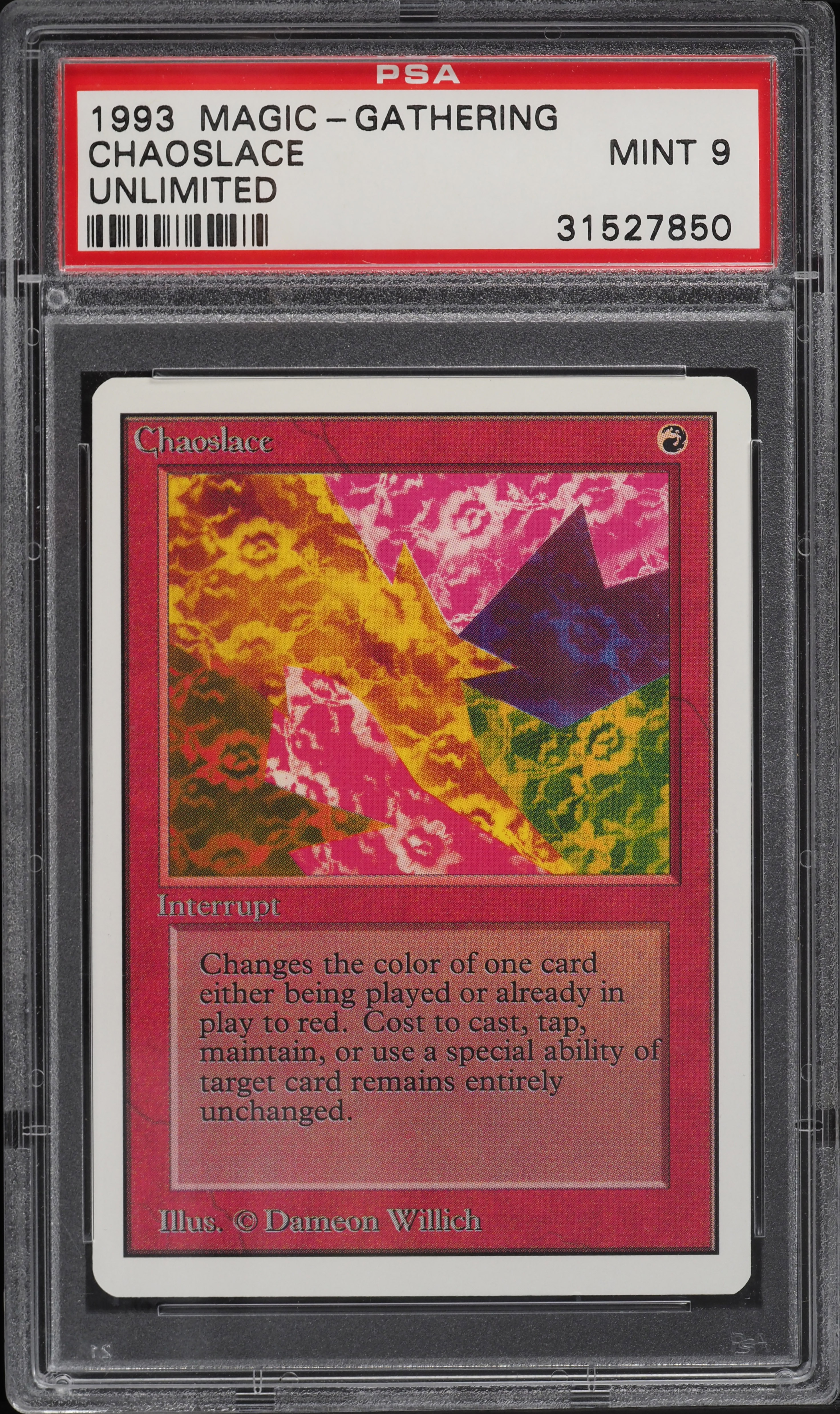 1993 Magic The Gathering MTG Unlimited Chaoslace R R PSA 9 MINT on
