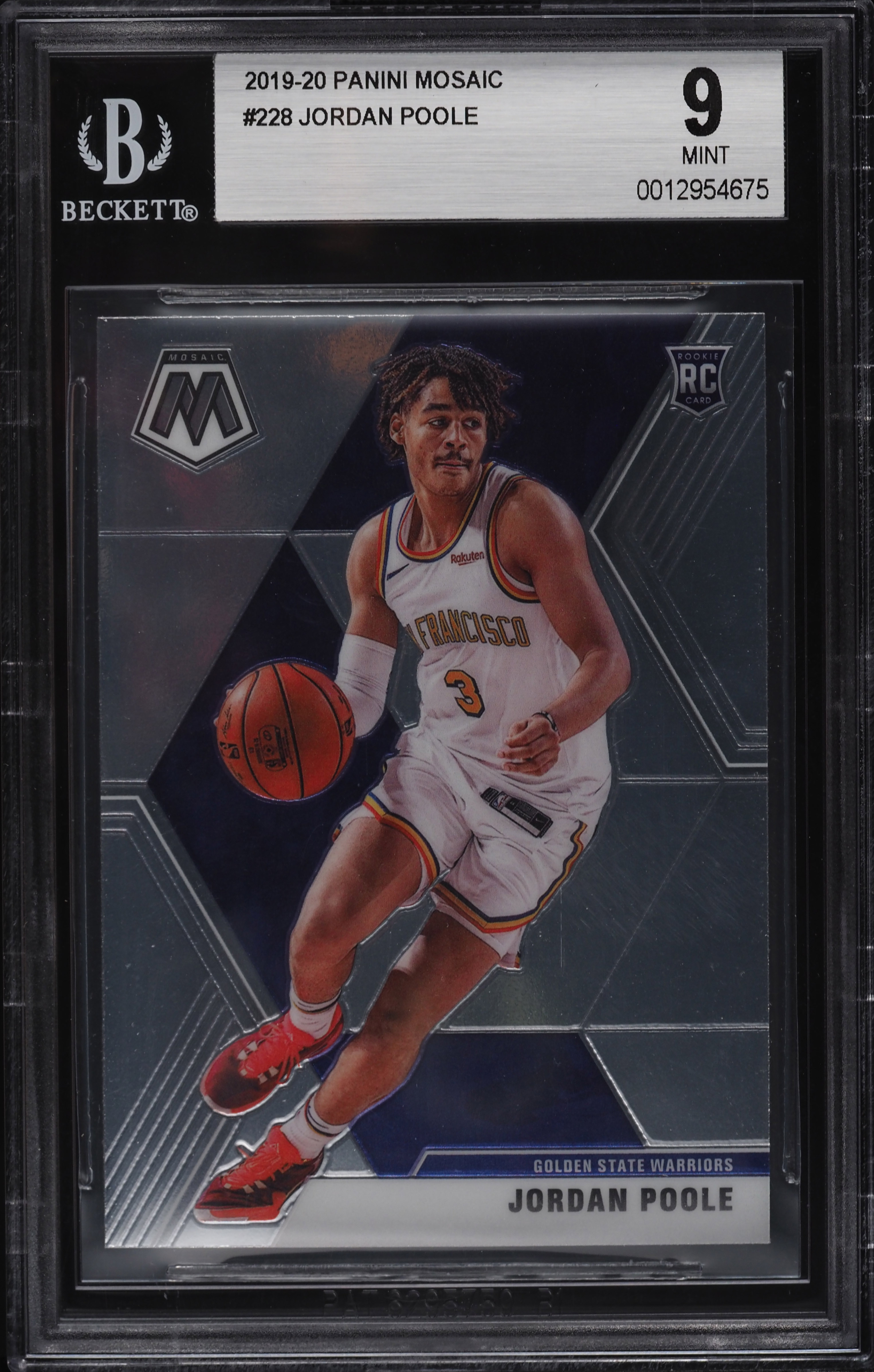 2019 Panini Mosaic Jordan Poole ROOKIE RC #228 BGS 9 MINT on