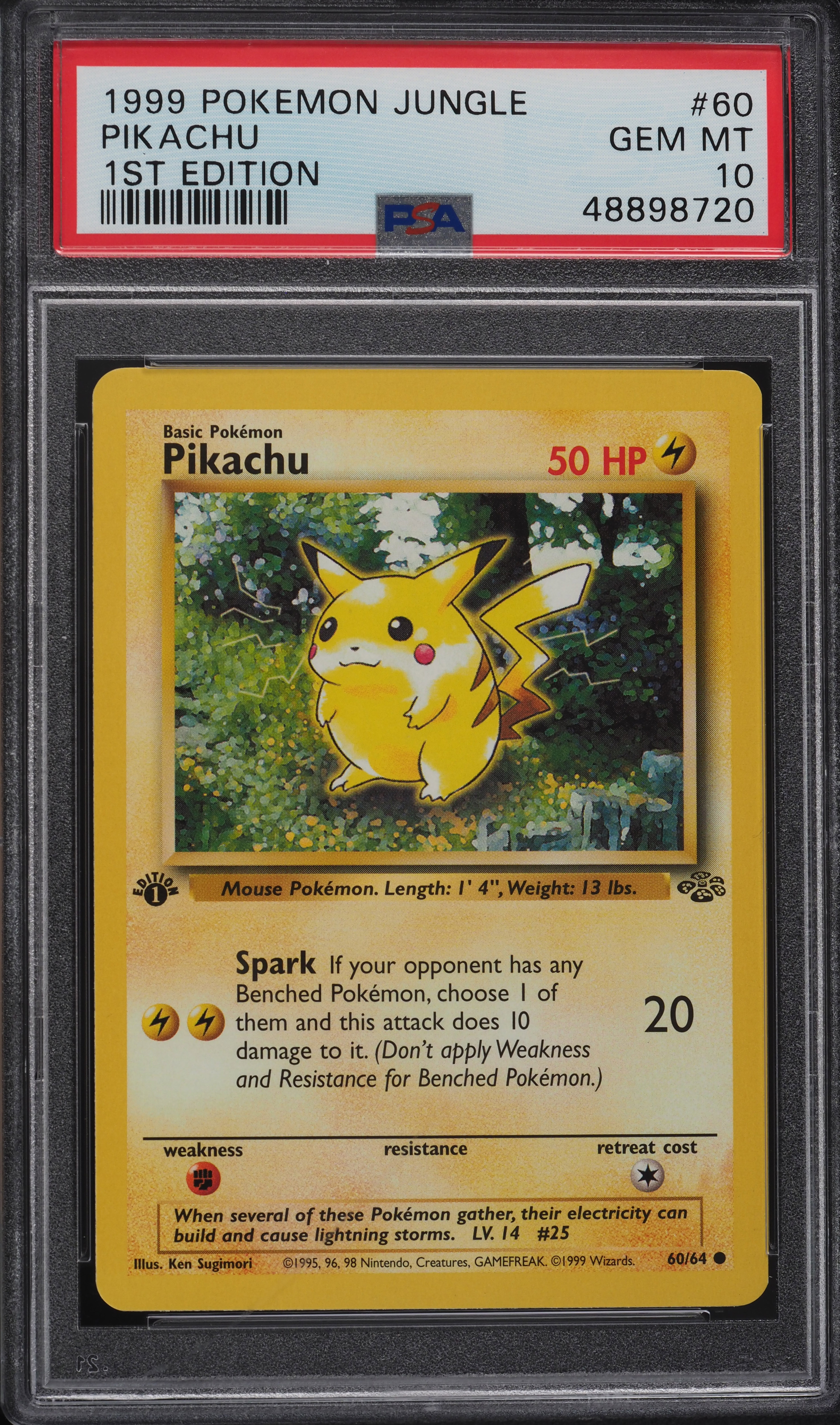 1999 Pokemon Jungle 1st Edition Pikachu #60 PSA 10 GEM MINT on