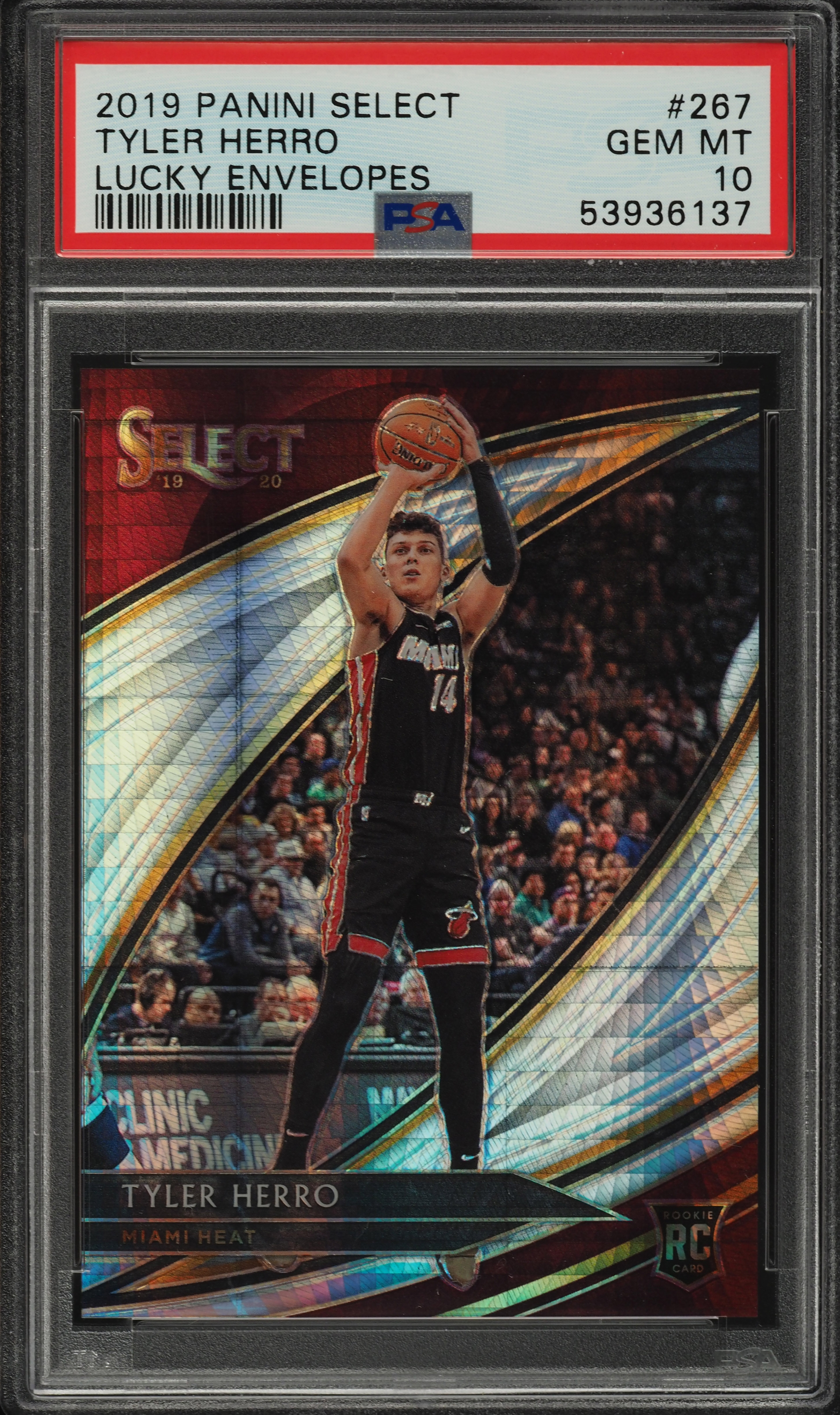 2019 Panini Tyler Herro Red Wave Courtside 9.5 + Green Prizm/Optic 