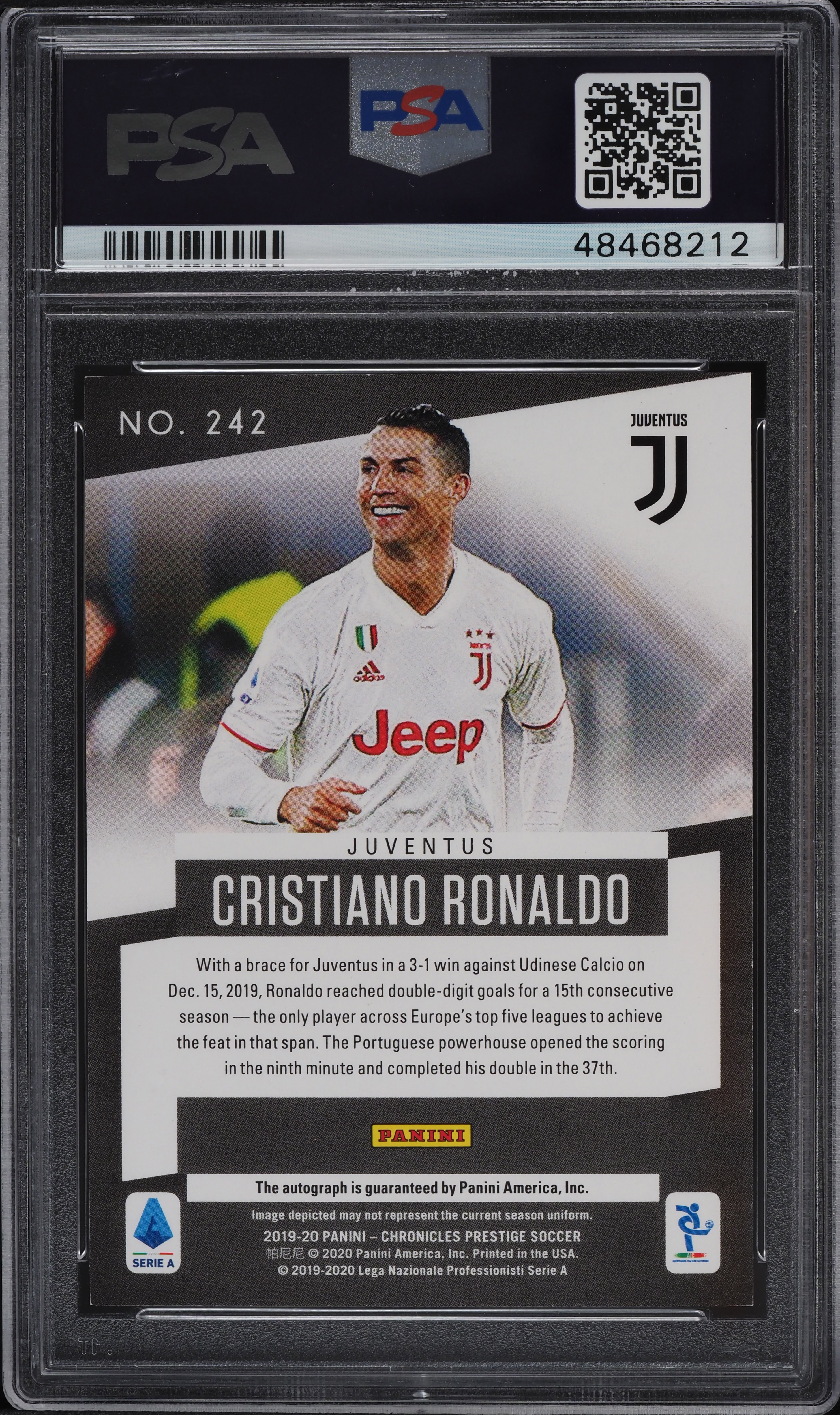 2019 Panini Chronicles Prestige Cristiano Ronaldo AUTO /25 #242