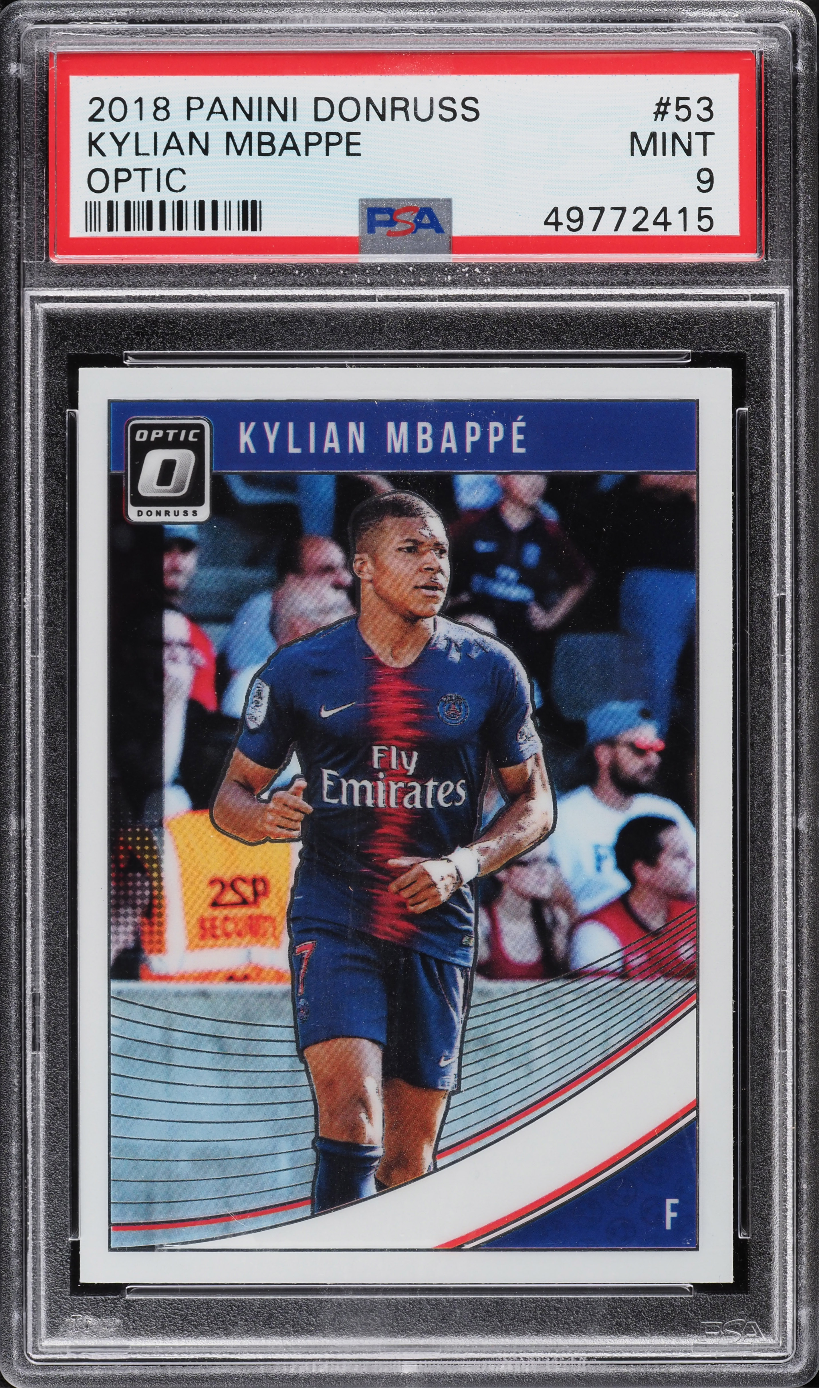2018 Donruss Optic Soccer Kylian Mbappe ROOKIE #53 PSA 9 MINT on