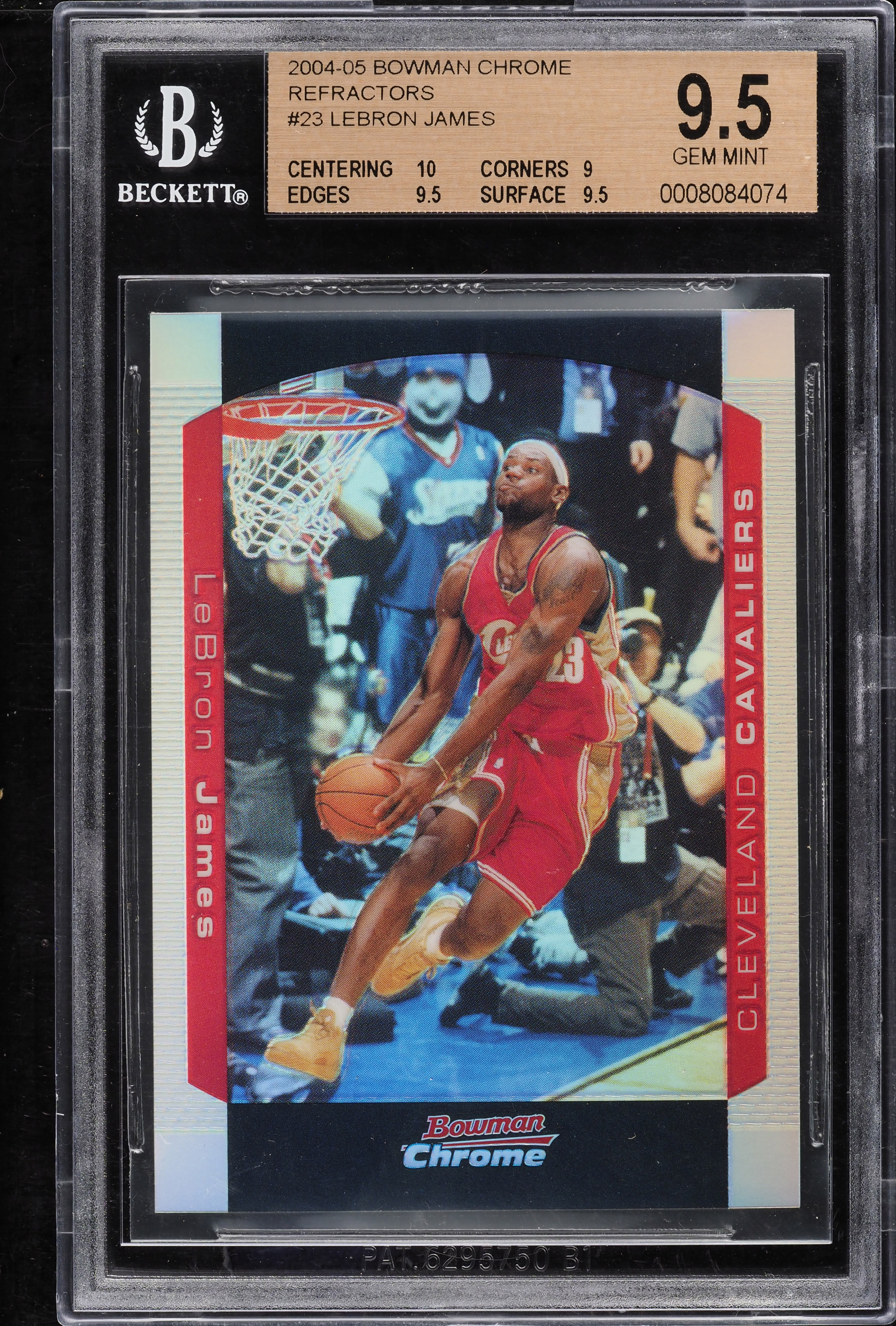2004 Bowman Chrome Refractor LeBron James /300 #23 BGS 9.5 GEM