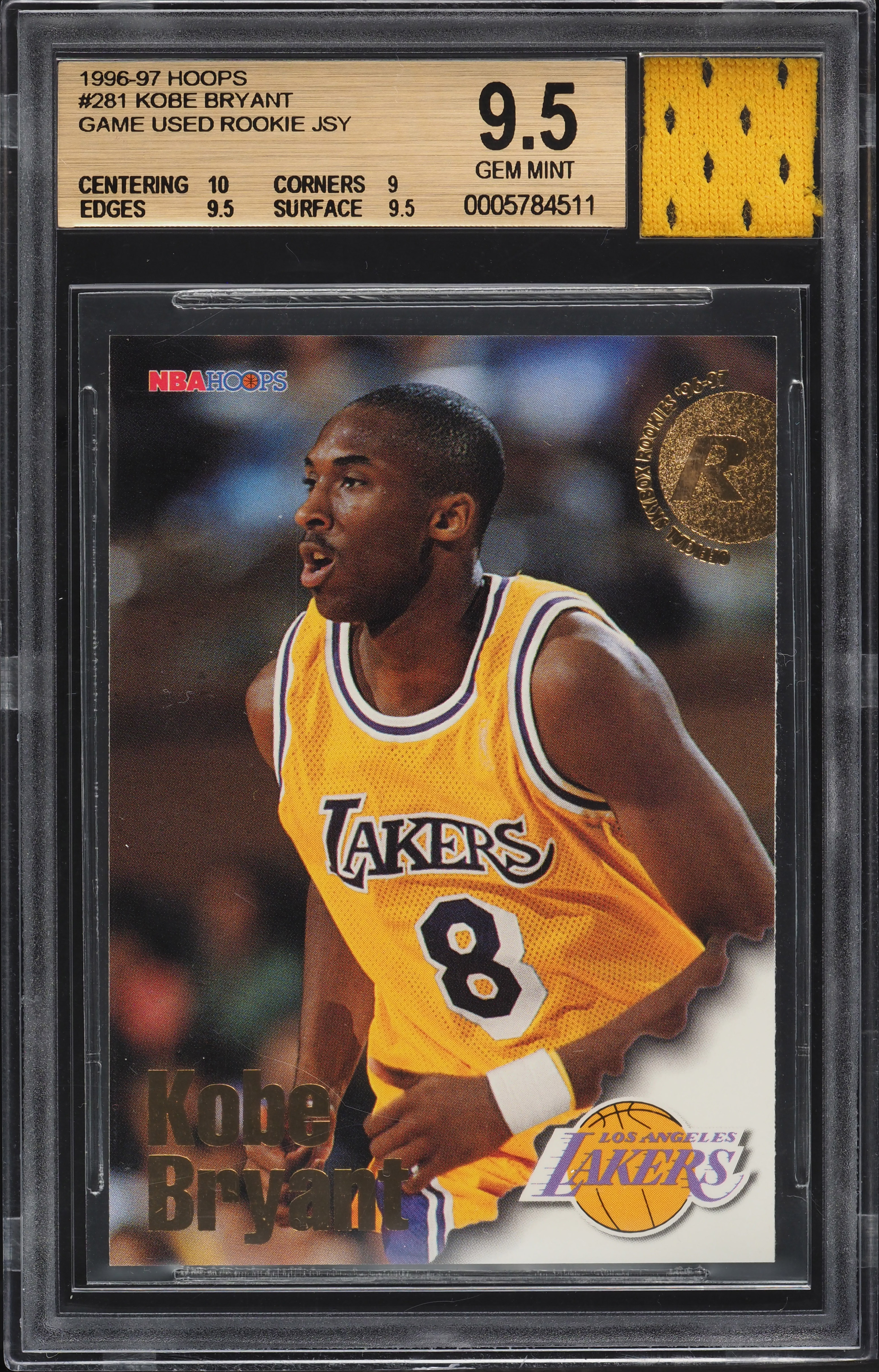 1996 Hoops Kobe Bryant ROOKIE #281 BGS 9.5 GEM MINT on Fanatics