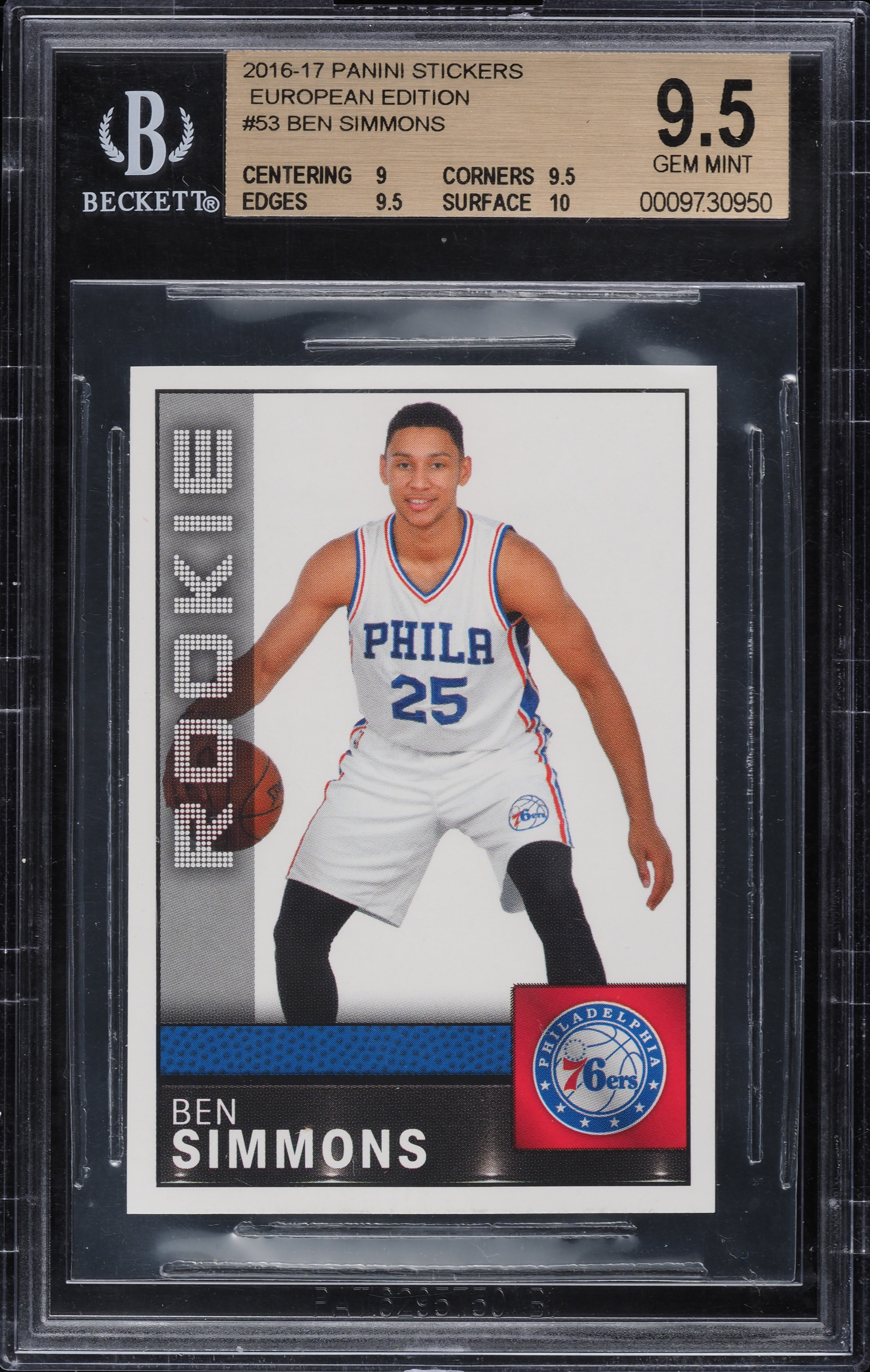 2016 Panini Stickers European Edition Ben Simmons ROOKIE RC #53