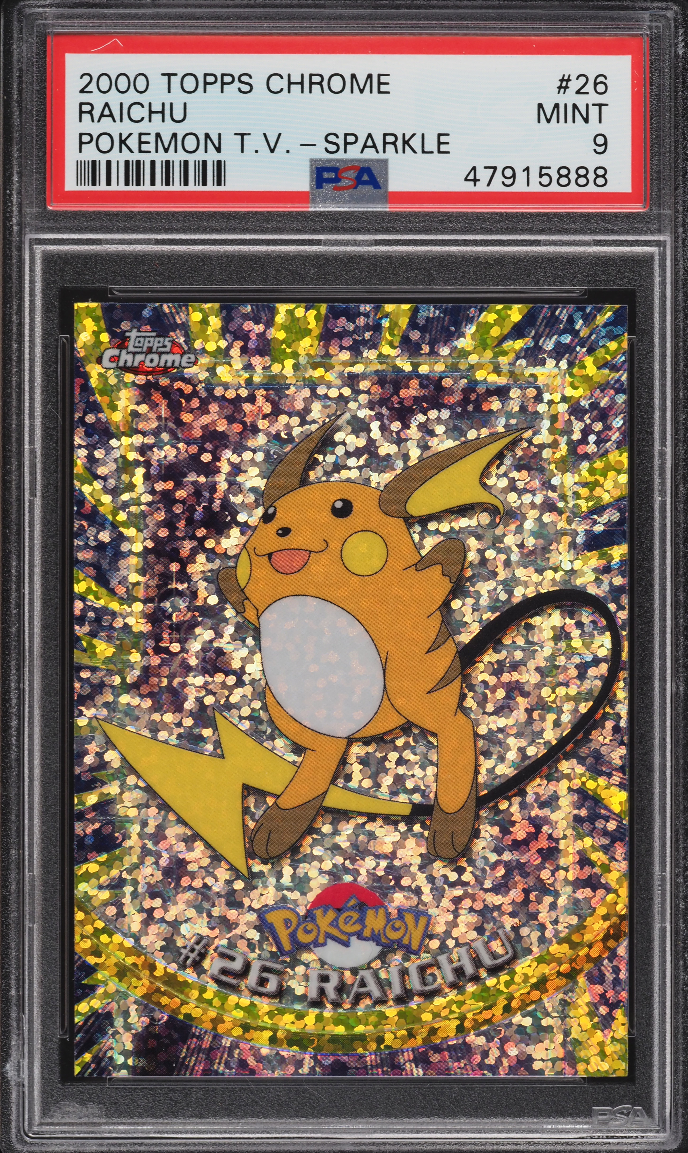 2000 Pokemon Topps Chrome Series 1 Sparkle Raichu #26 PSA 9 MINT