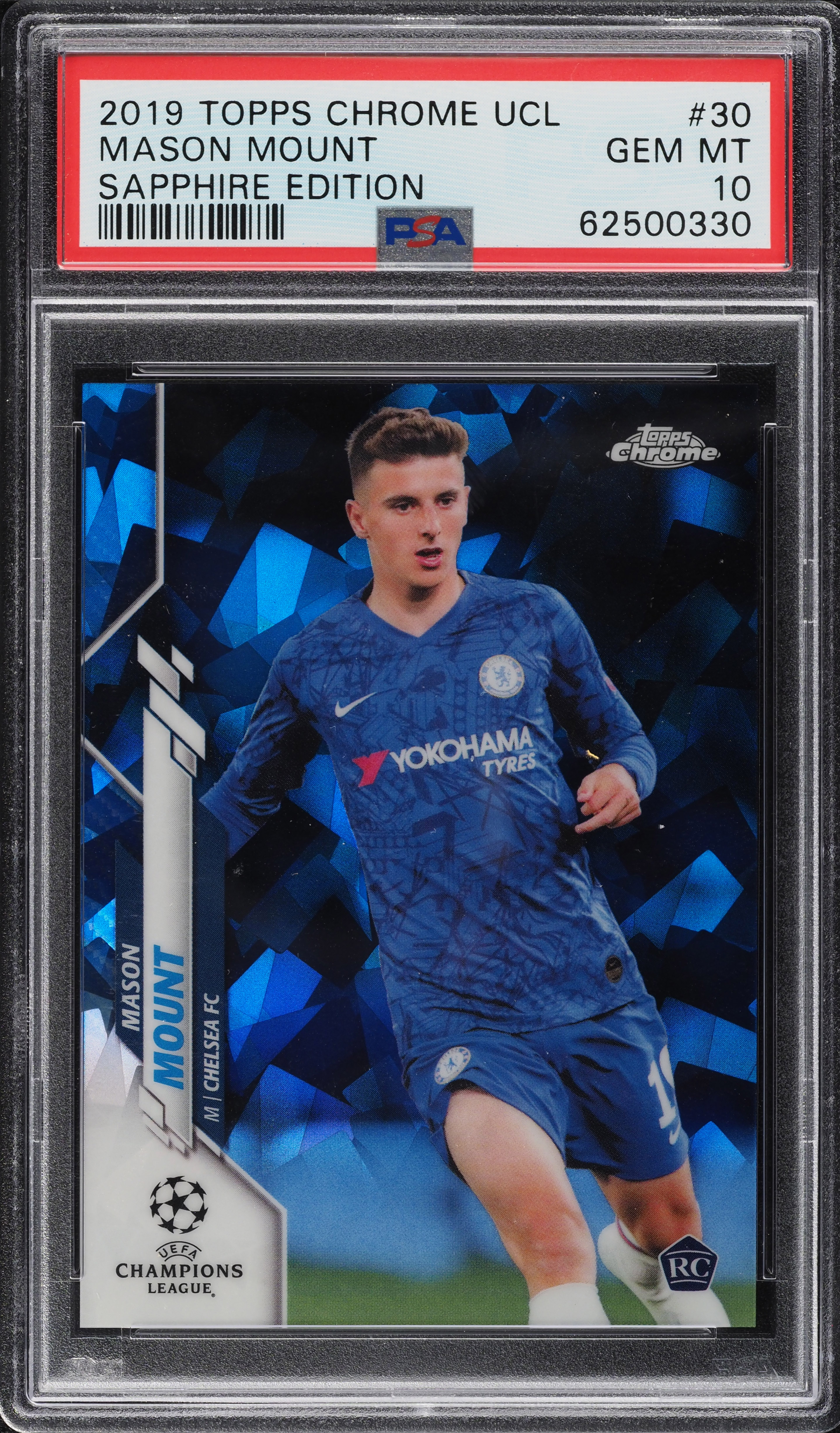 2019 Topps Chrome UCL Sapphire Edition Mason Mount ROOKIE #30 PSA