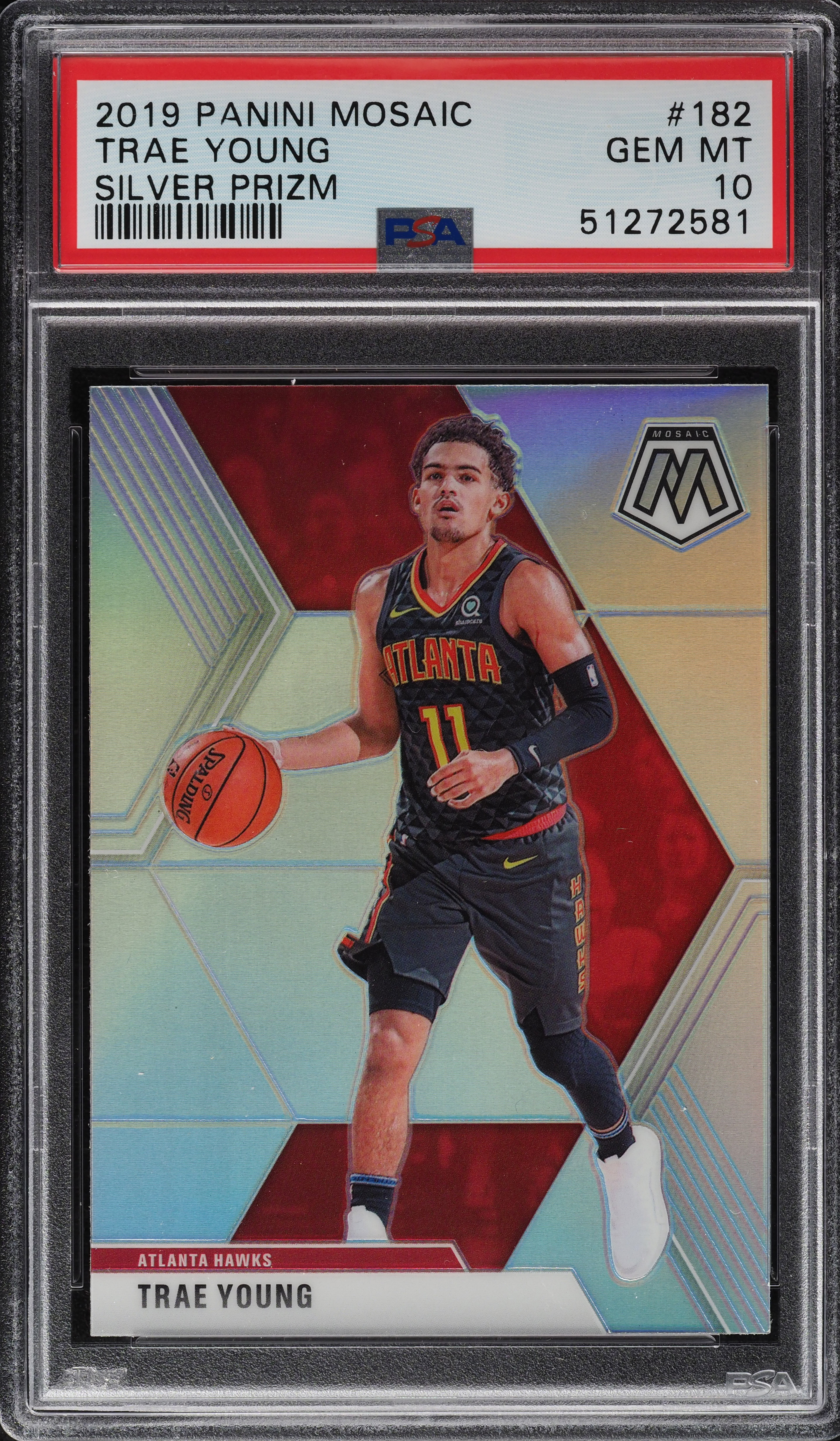 2019 Panini Mosaic Silver Prizm Trae Young #182 PSA 10 GEM MINT on