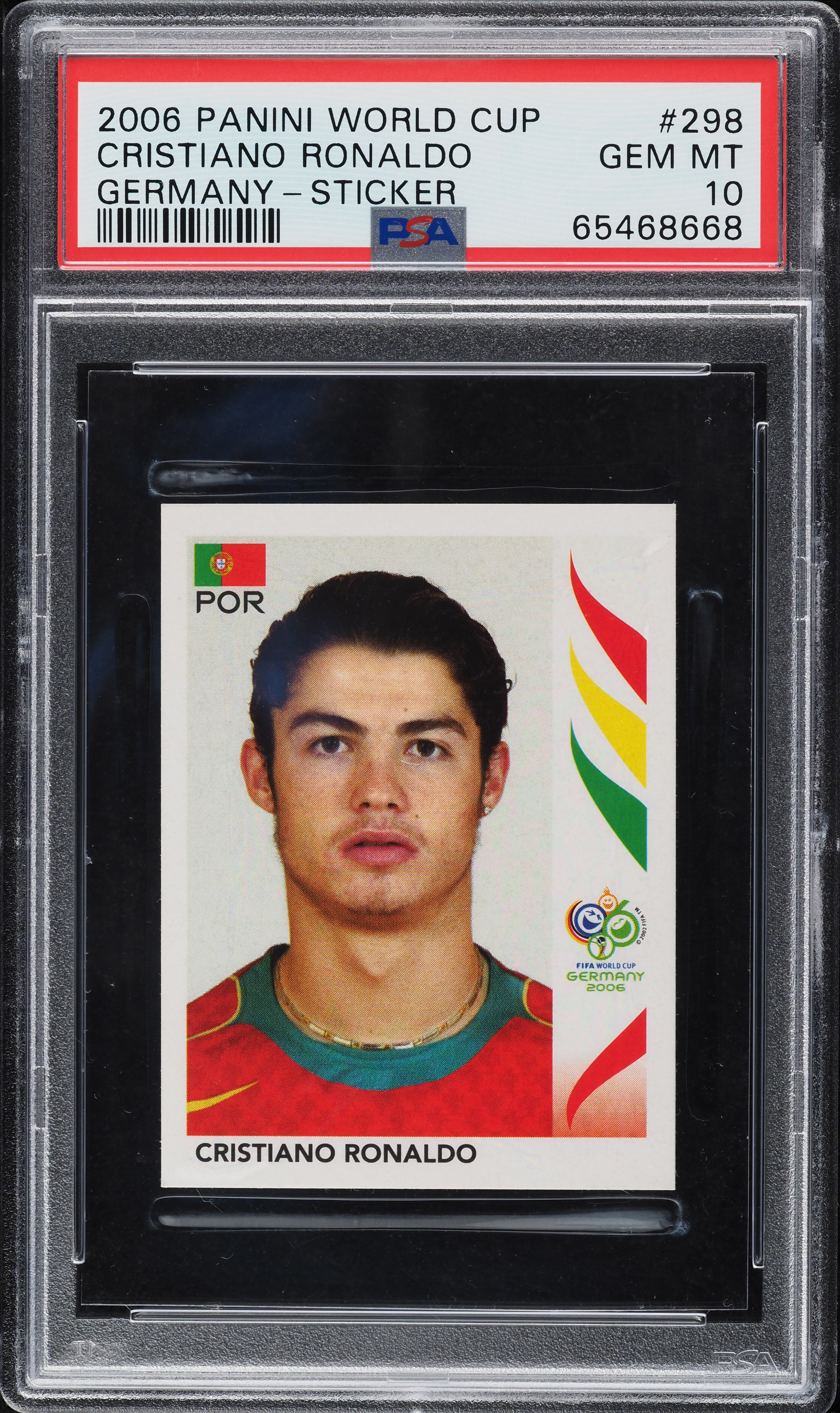 2006 Panini World Cup Germany Sticker Cristiano Ronaldo #298 PSA