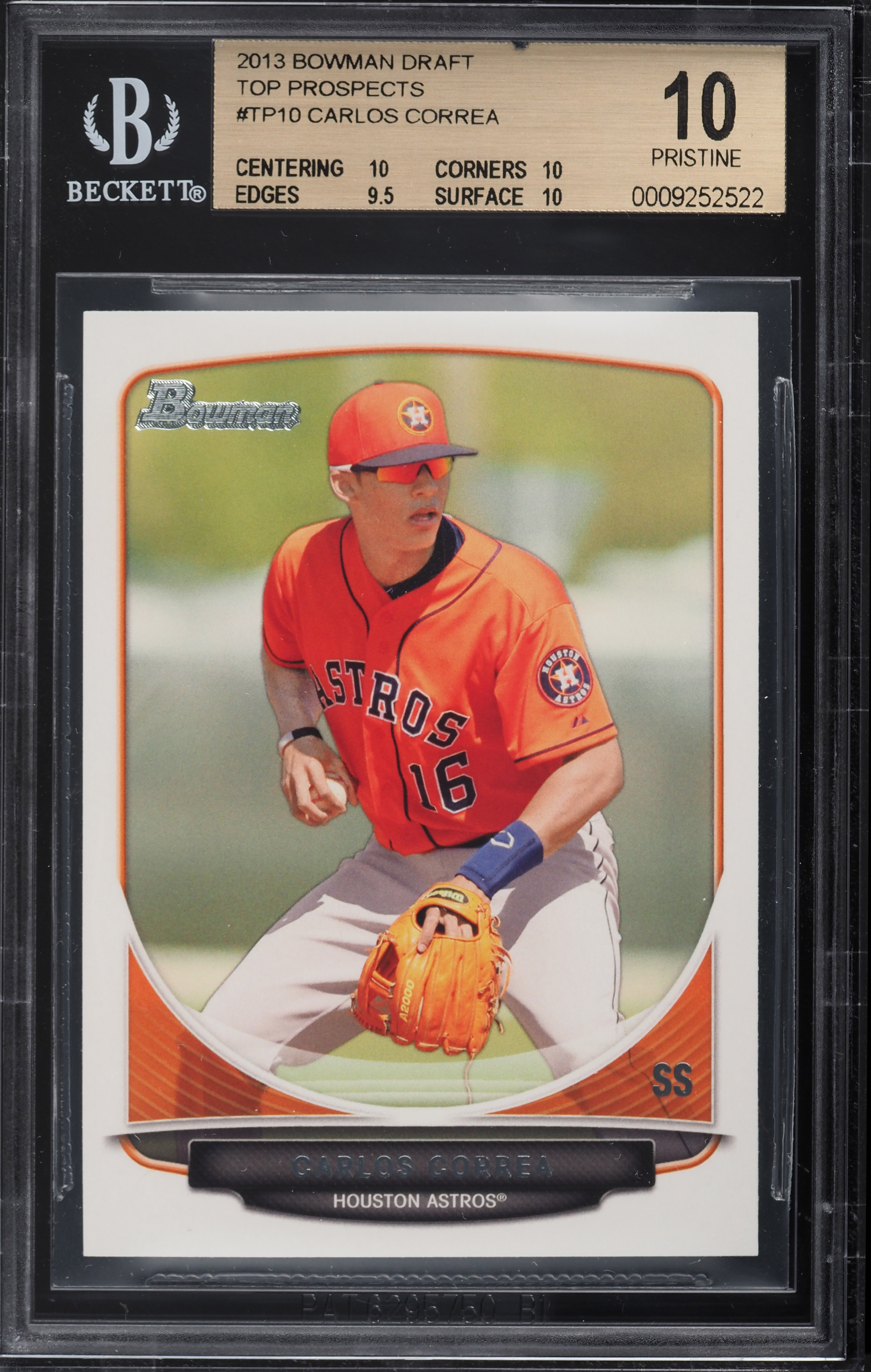 2013 Bowman Draft Top Prospects Carlos Correa ROOKIE #TP-10 BGS 10