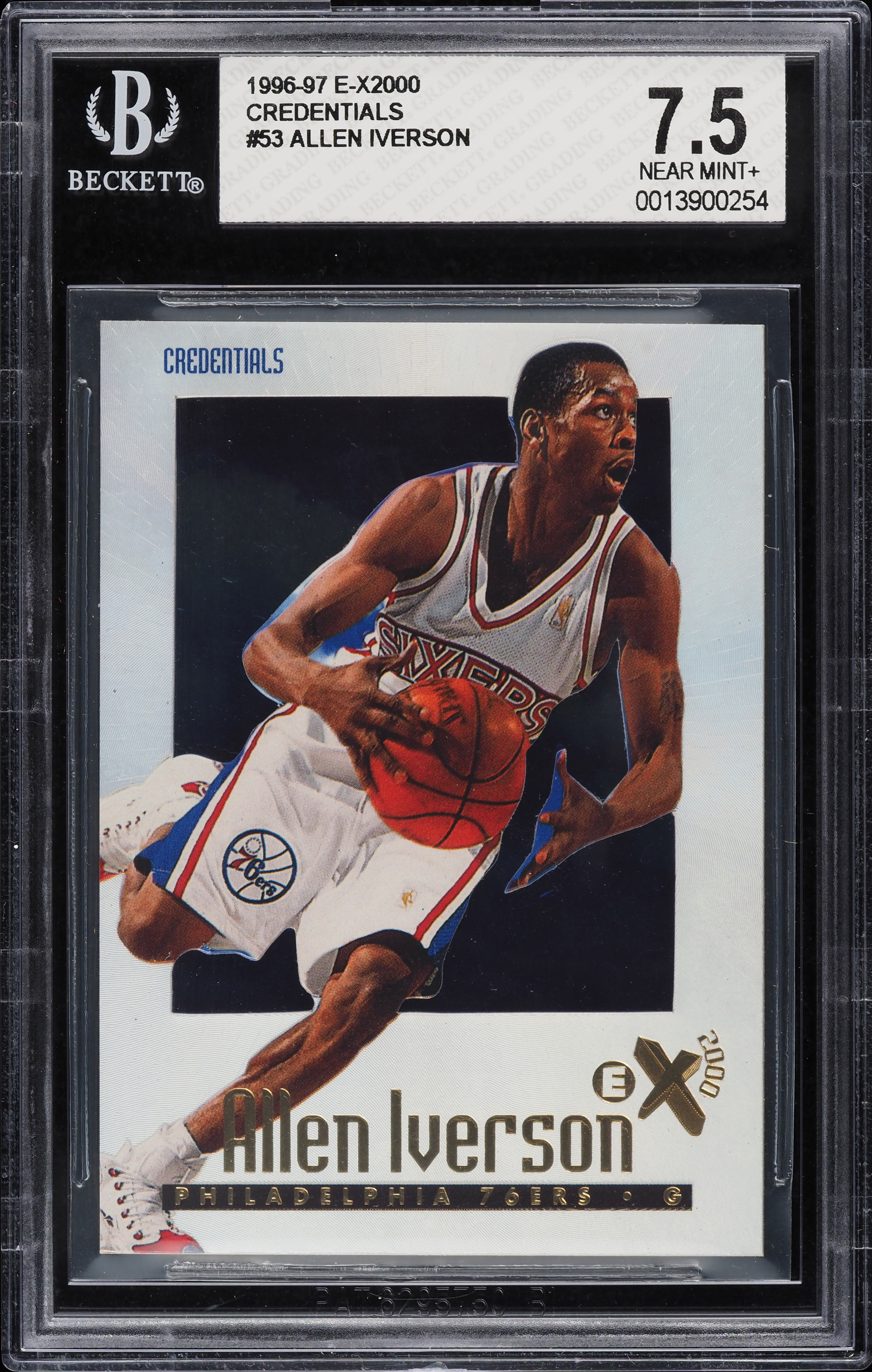 1996 Skybox E-X2000 Credentials Allen Iverson ROOKIE /499 #53 BGS