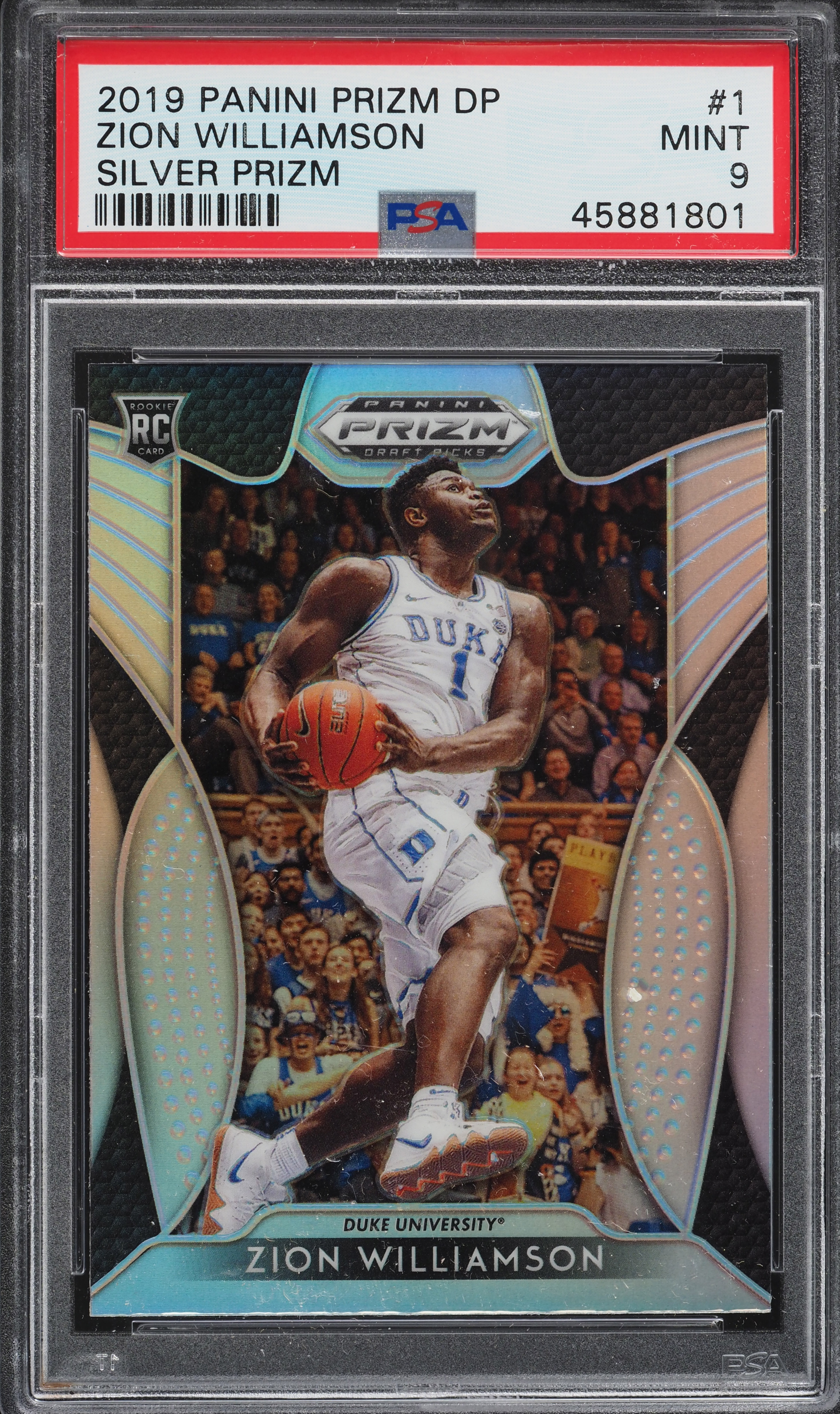 2019 Panini Prizm Draft Silver Prizms Zion Williamson ROOKIE #1