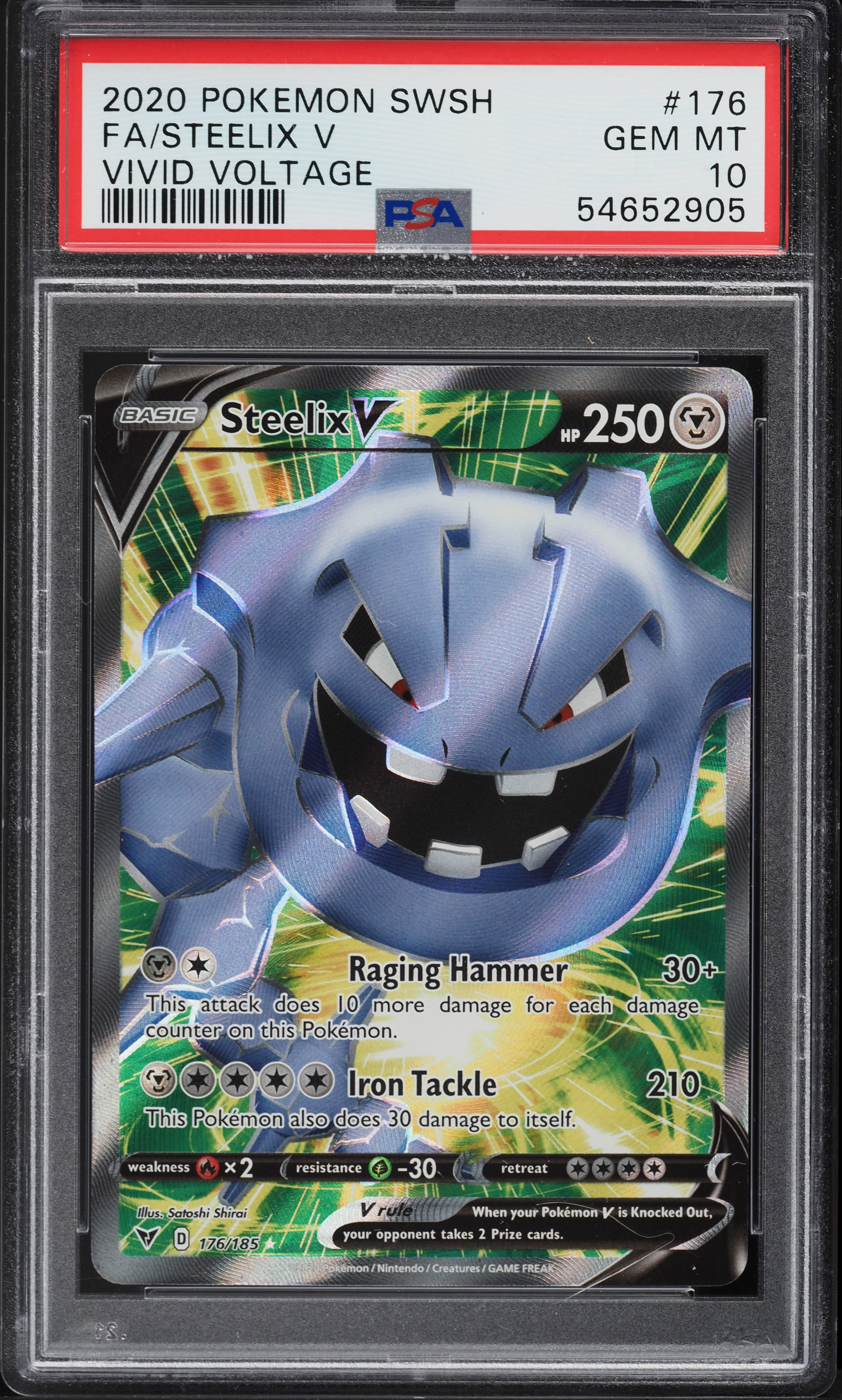 2020 Pokemon Sword & Shield Vivid Voltage Full Art Steelix V #176